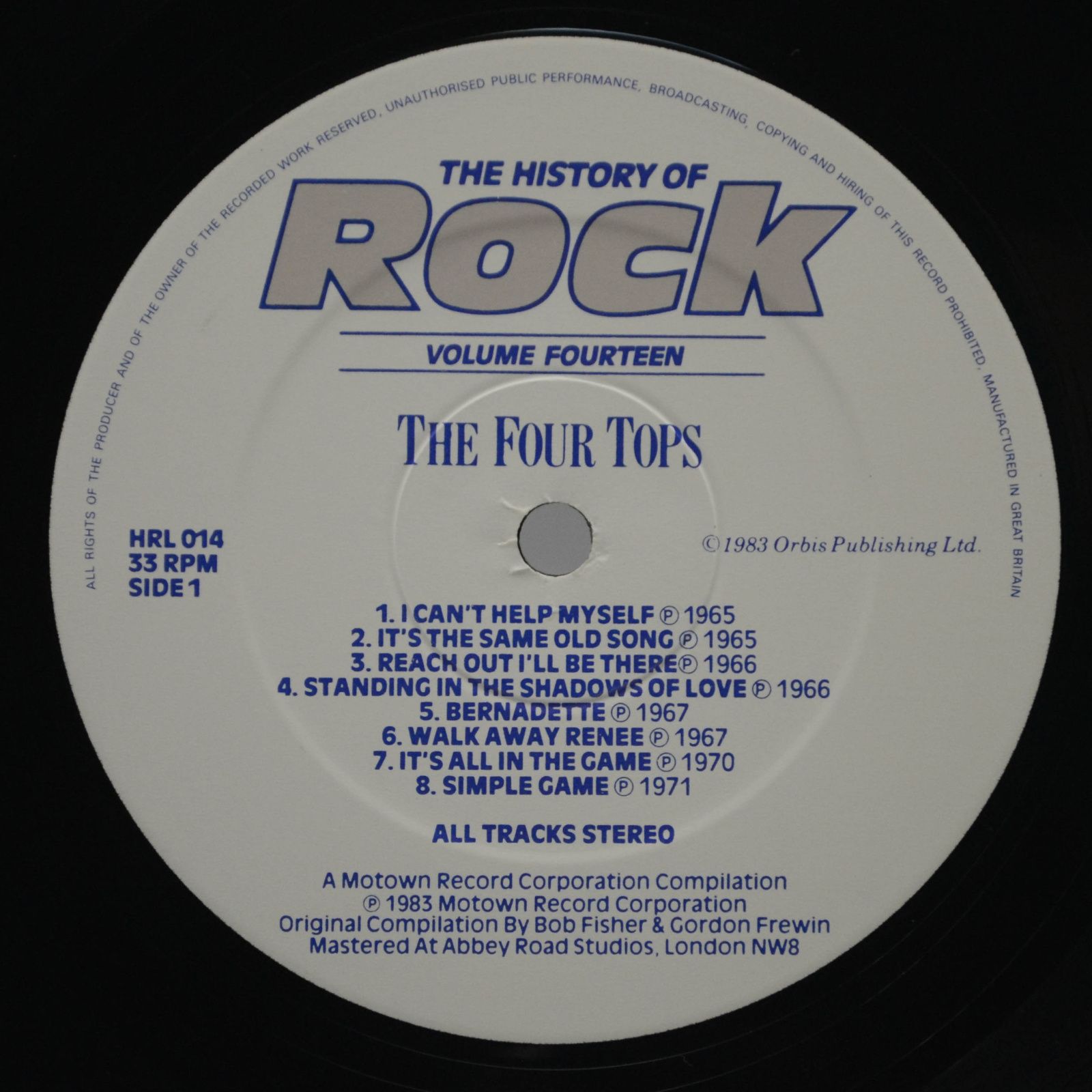 Four Tops / Diana Ross & The Supremes / Smokey Robinson & The Miracles / Stevie Wonder — The History Of Rock (Volume Fourteen) (2LP, UK), 1983