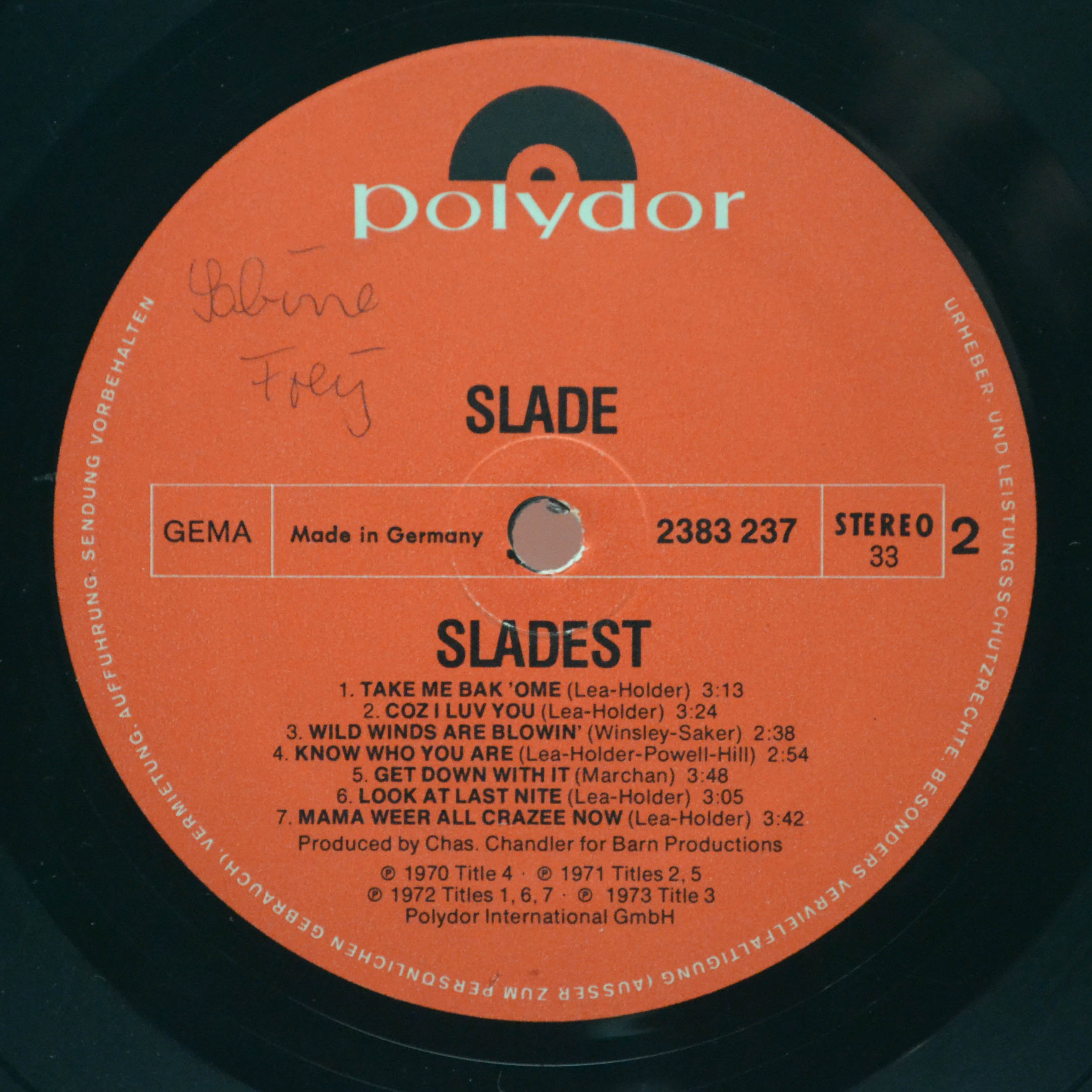 Slade — Sladest (booklet), 1973