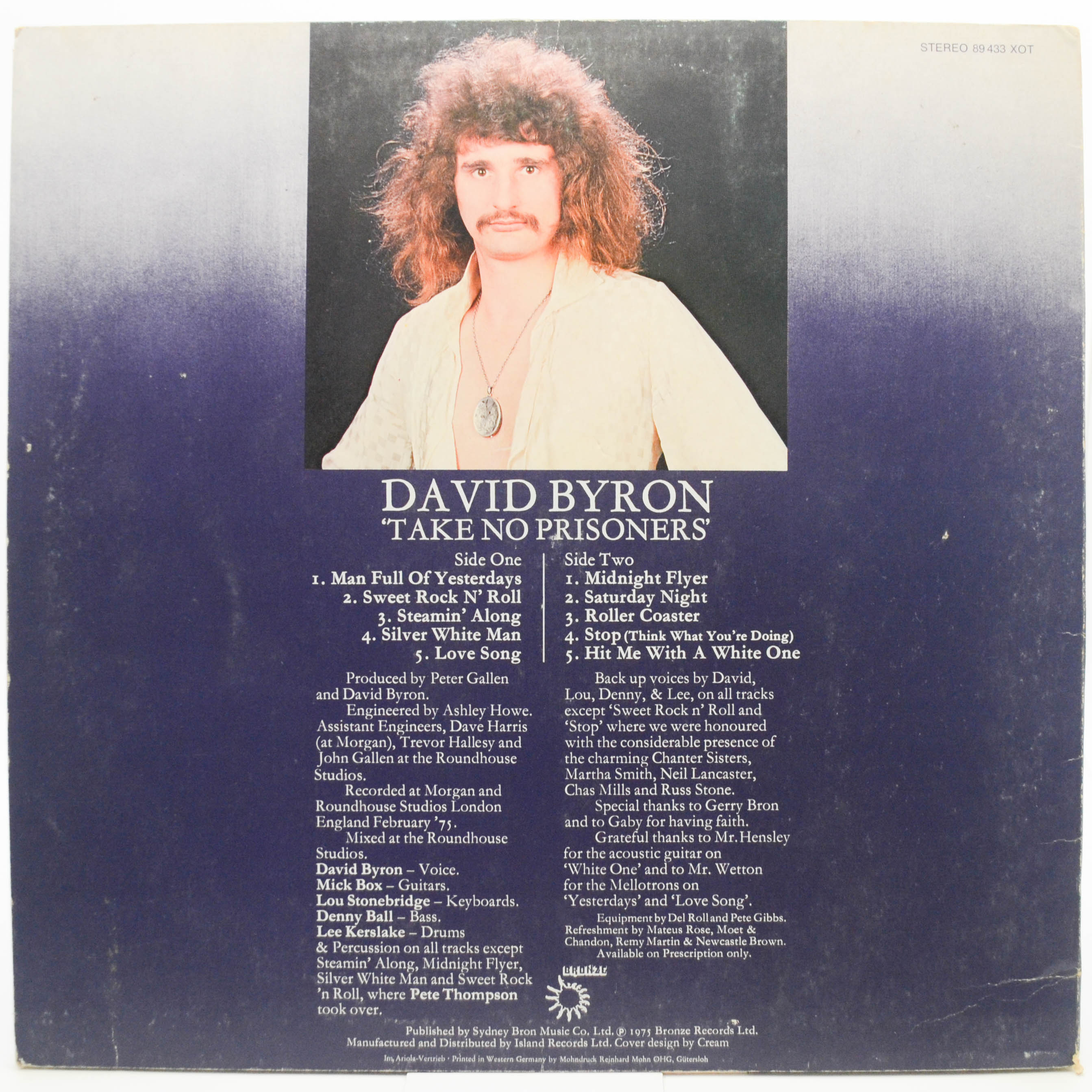 David Byron — Take No Prisoners, 1975