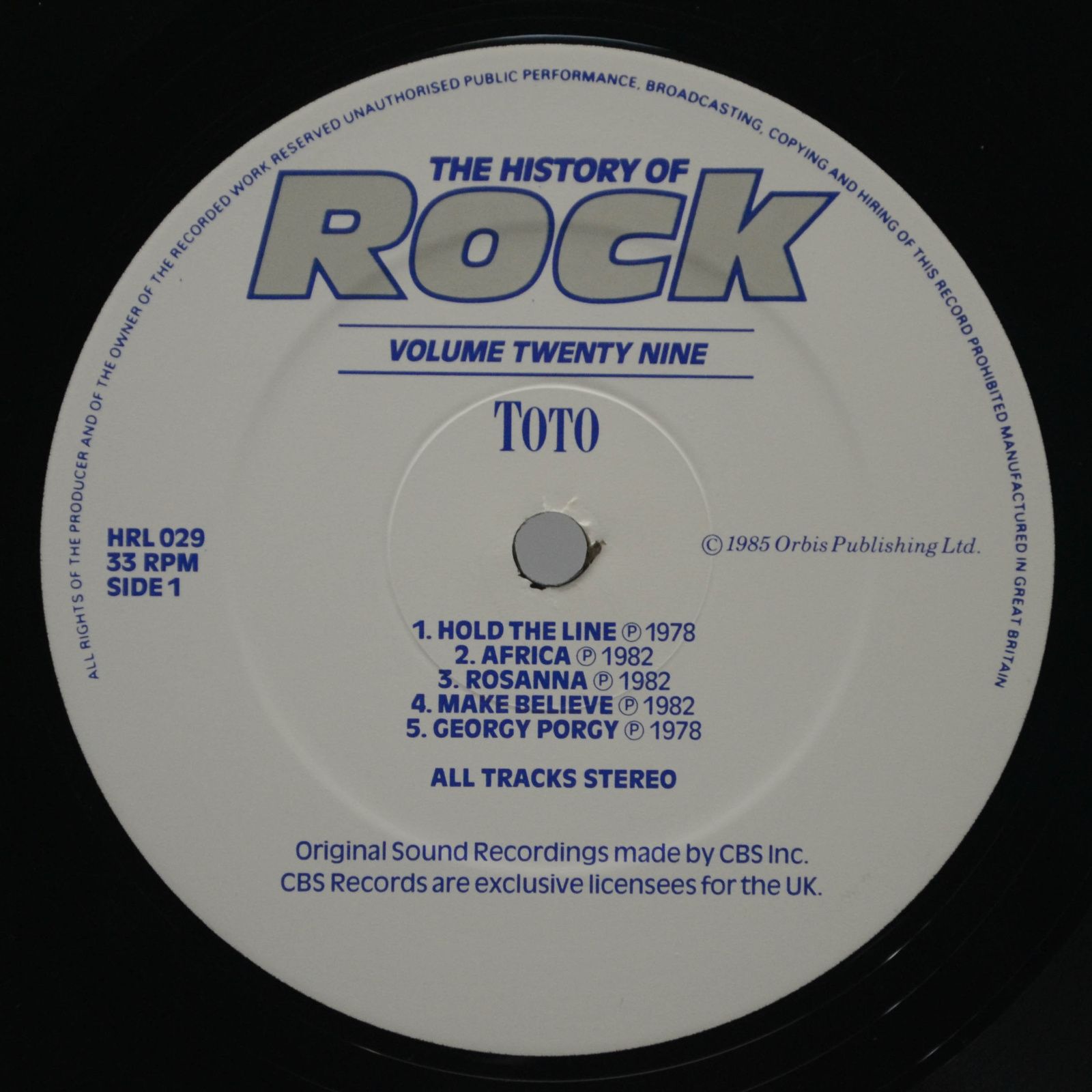 Toto / Journey / REO Speedwagon / Blue Oyster Cult — The History Of Rock (Volume Twenty Nine) (2LP, UK), 1985