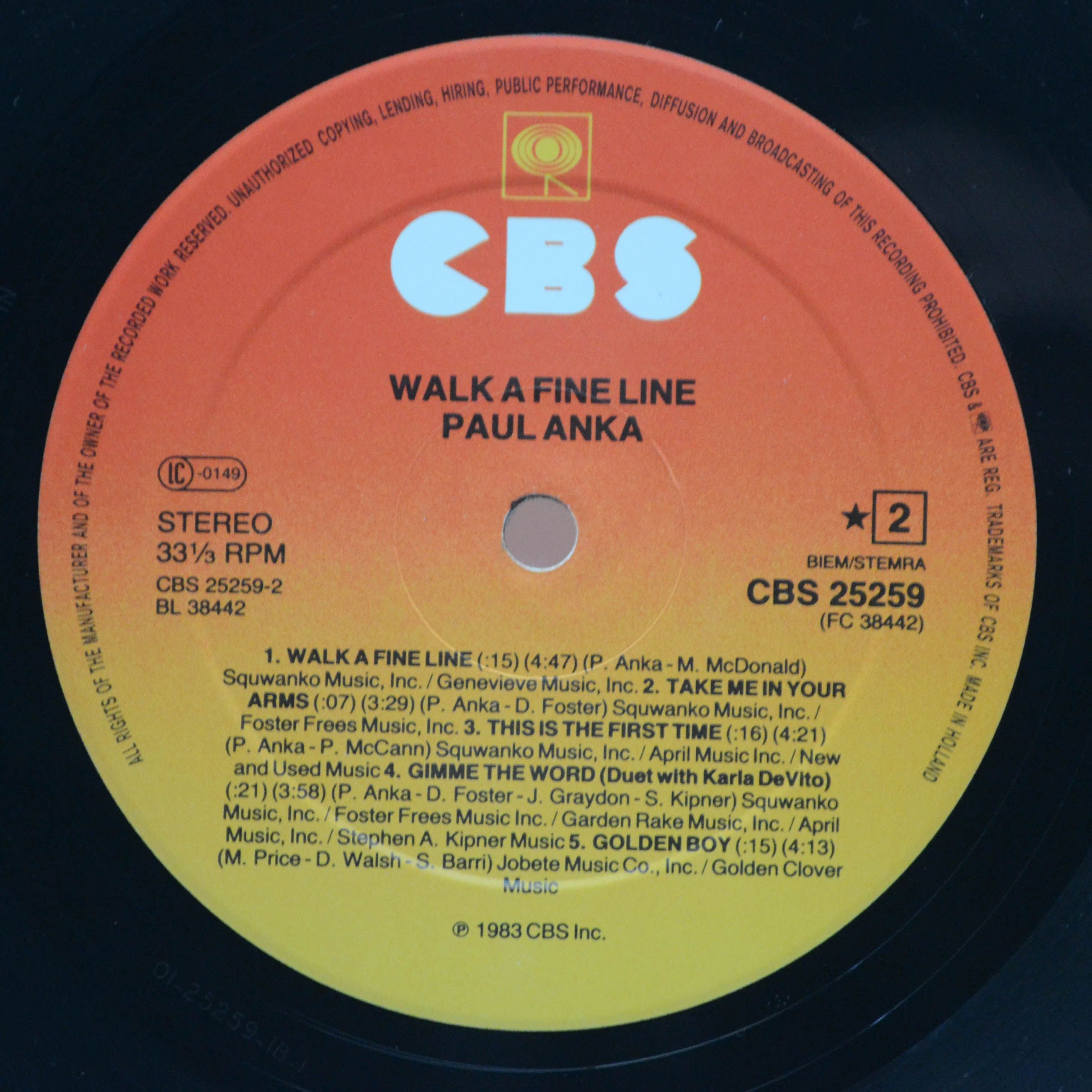 Paul Anka — Walk A Fine Line, 1983