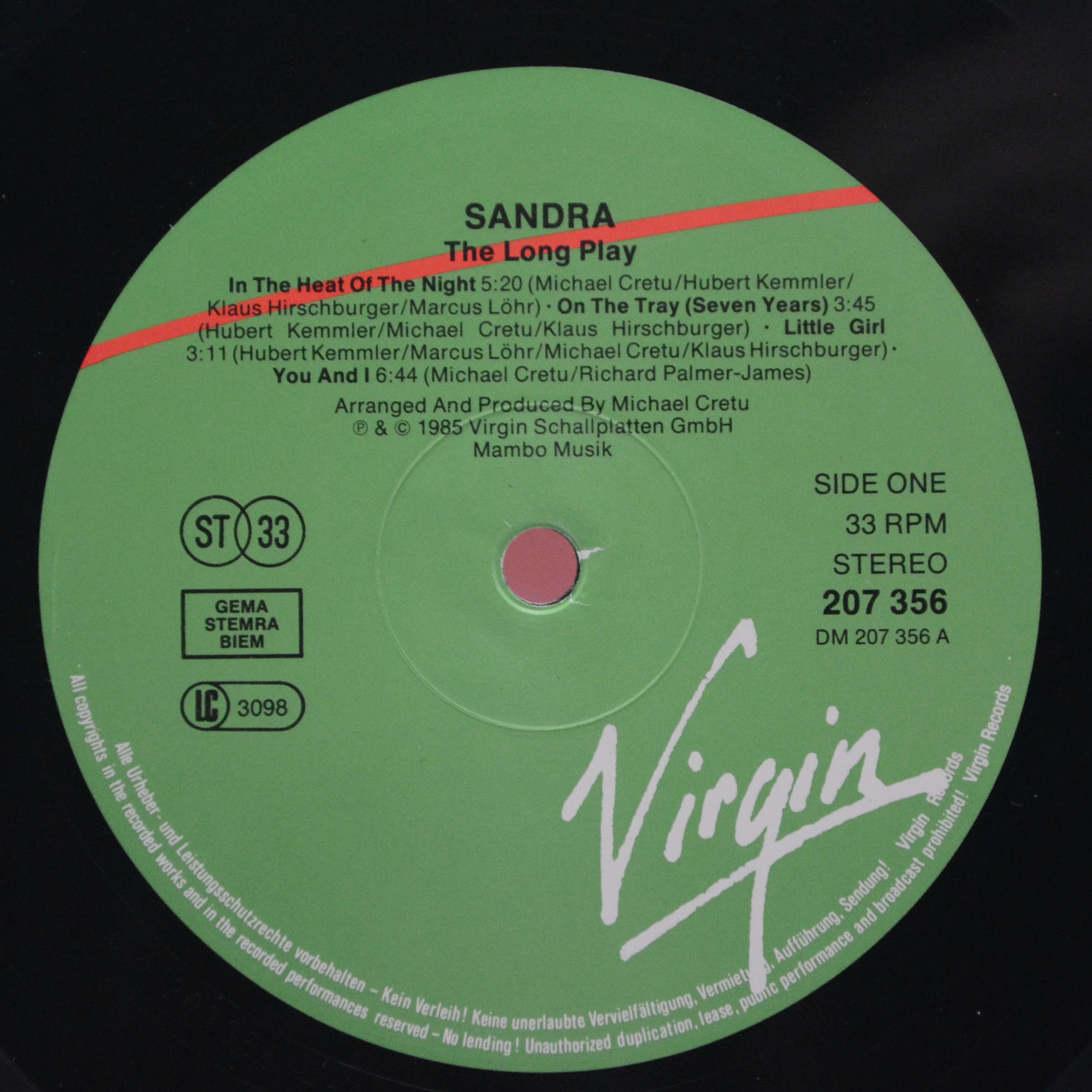 Виниловая пластинка Sandra — The Long Play, 1985
