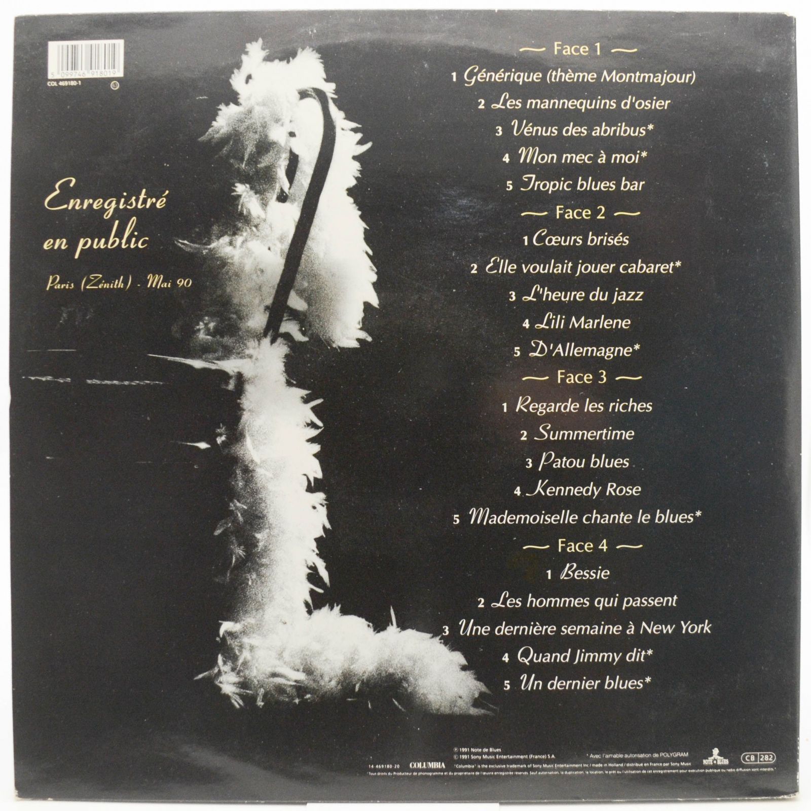 Patricia Kaas — Carnets De Scène (2LP), 1991