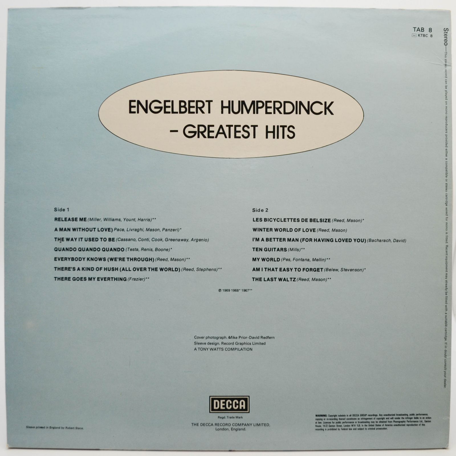 Engelbert Humperdinck — Engelbert Humperdinck's Greatest Hits (UK), 1969