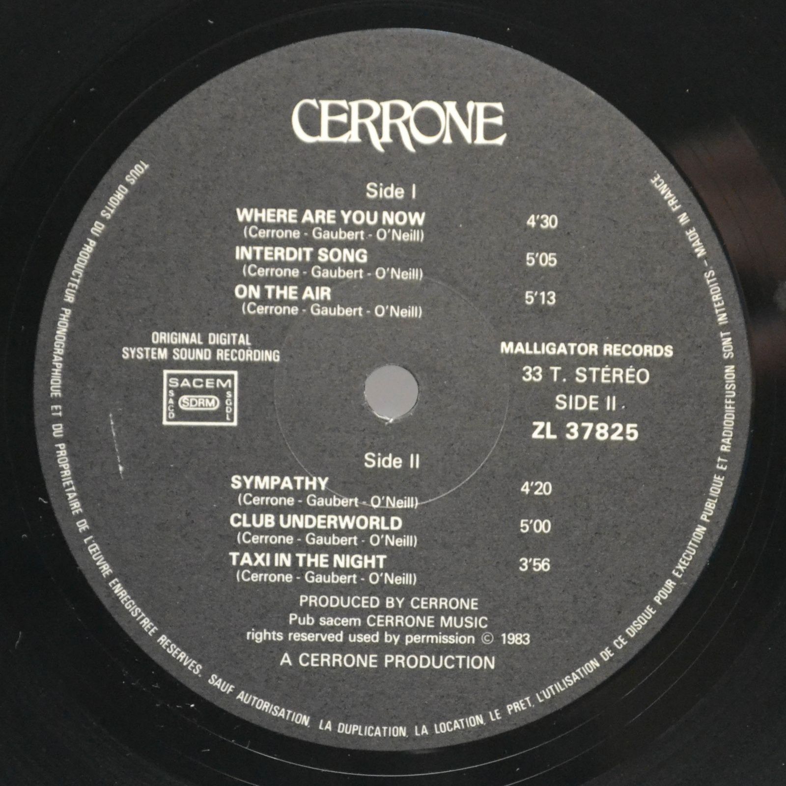 Cerrone — Where Are You Now (1-st, France), 1983