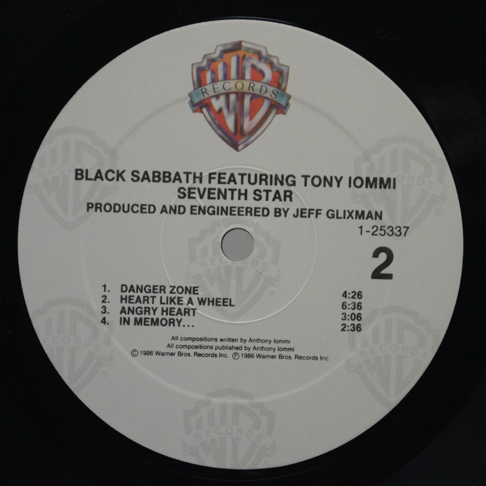 Black Sabbath Featuring Tony Iommi — Seventh Star (USA), 1986