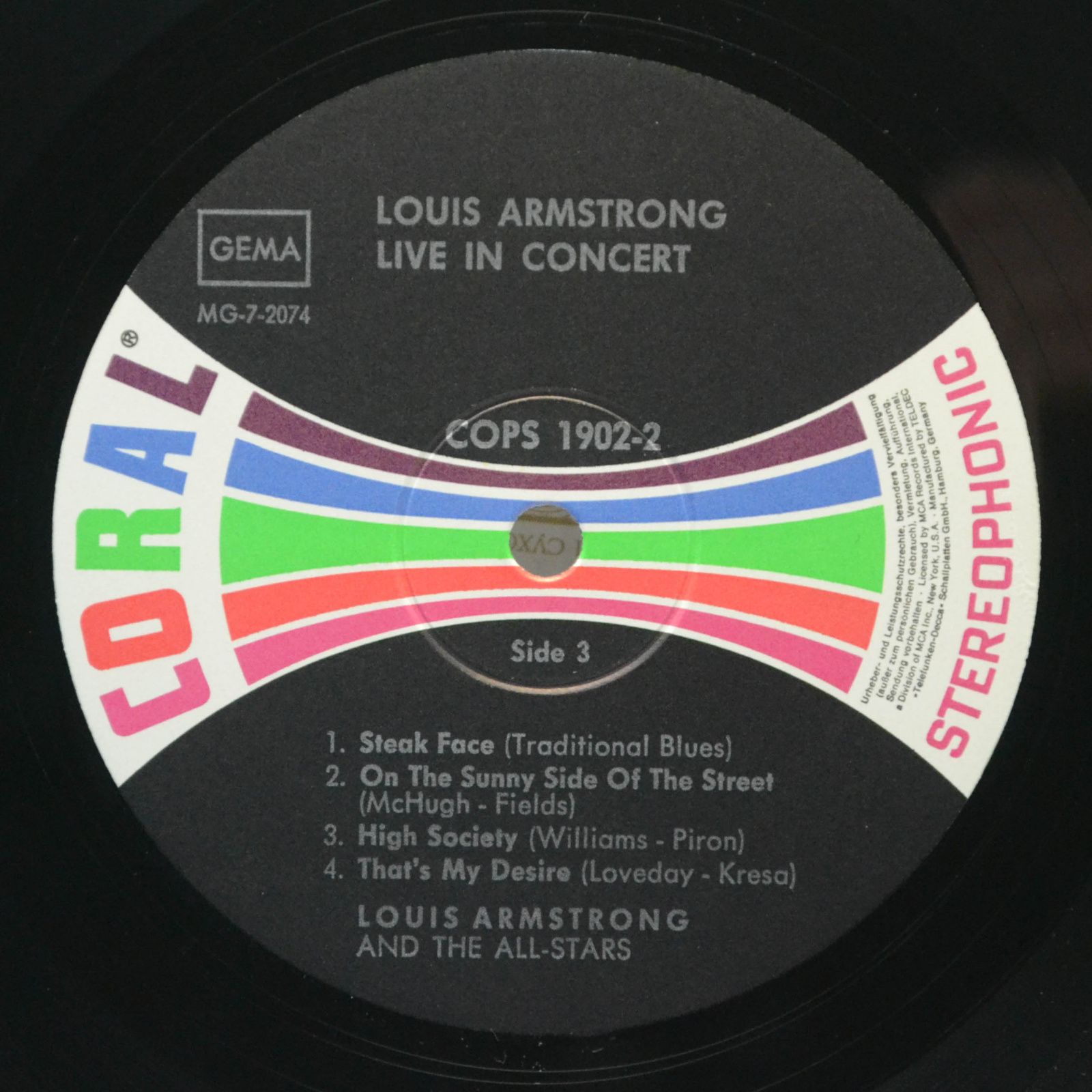 Louis Armstrong And The All Stars — Satchmo Live In Concert (2LP),