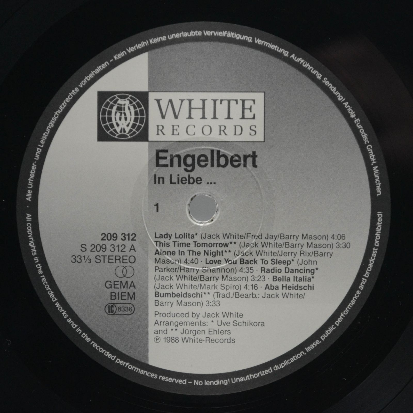 Engelbert — In Liebe, 1988
