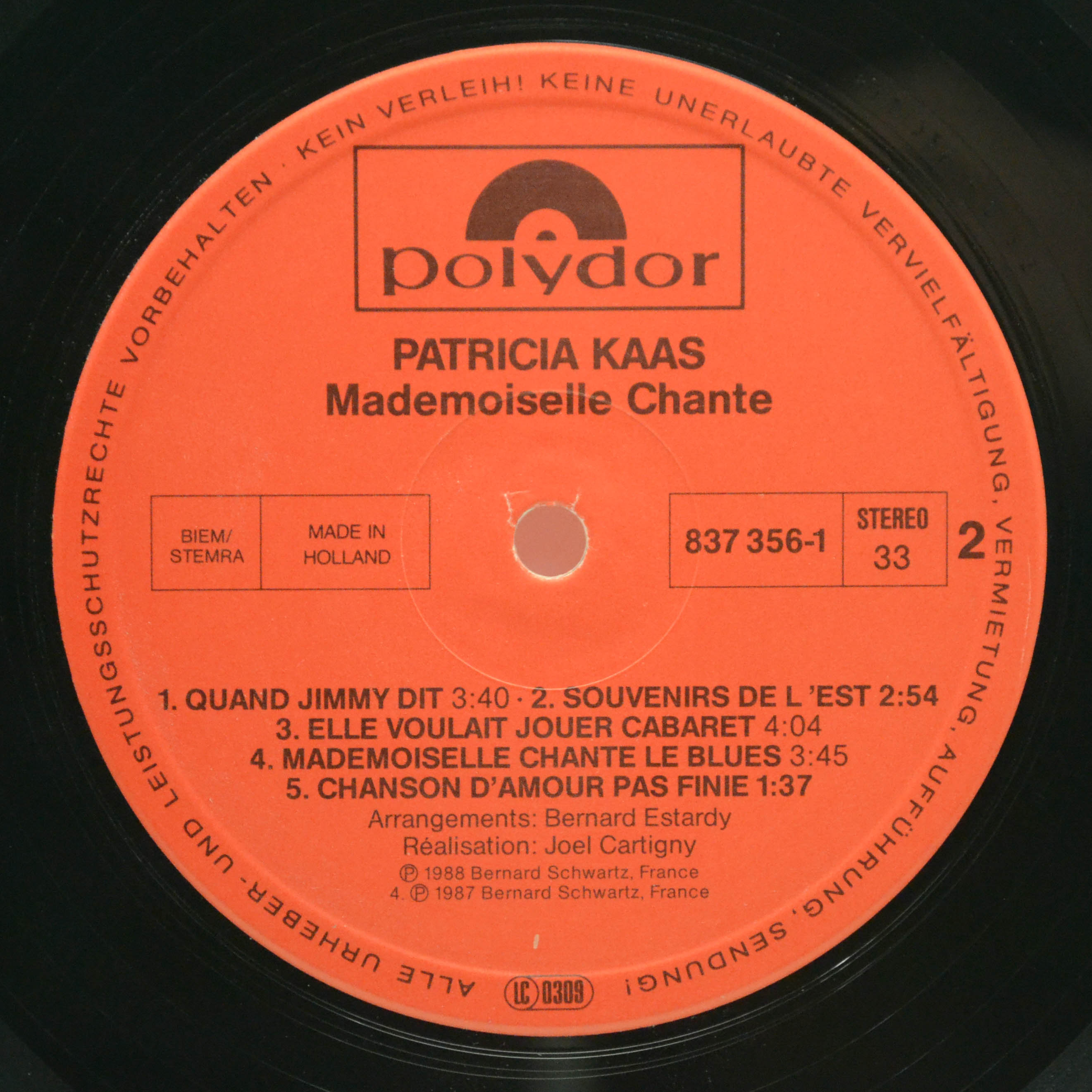 Patricia Kaas — Mademoiselle Chante..., 1988