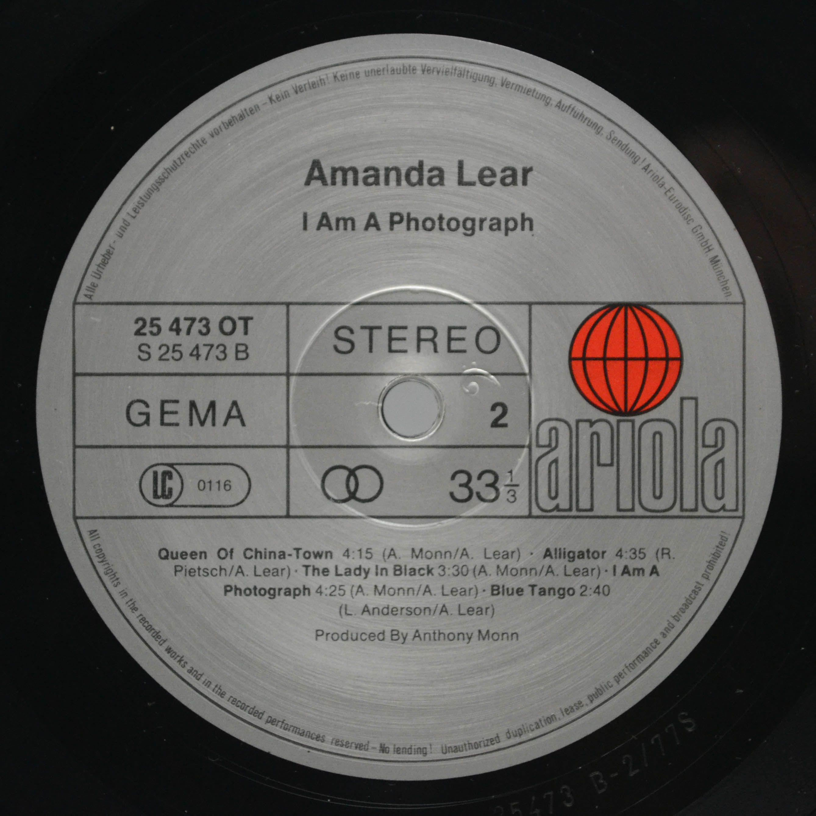 Amanda Lear — I Am A Photograph, 1977