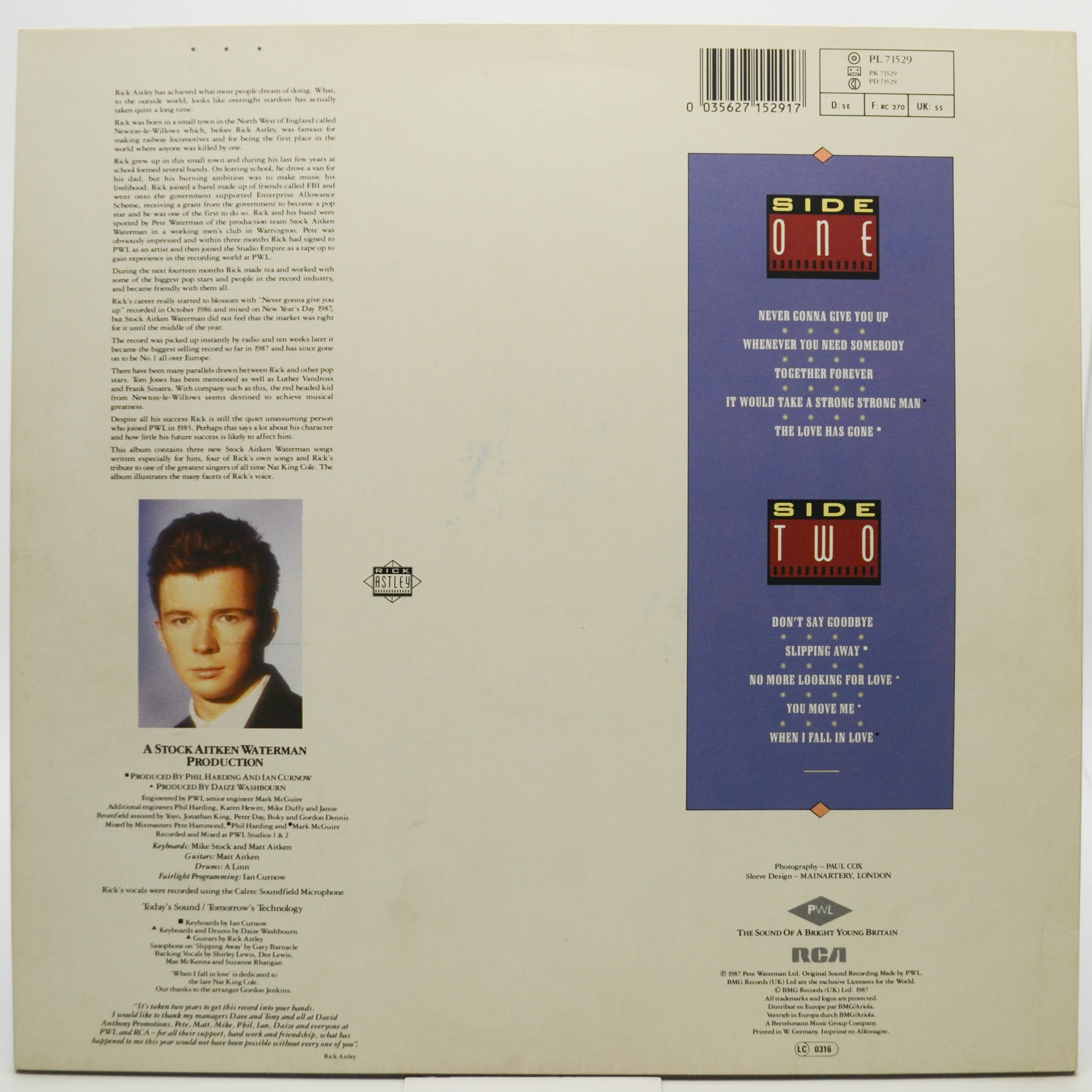 Rick Astley — Whenever You Need Somebody, 1987