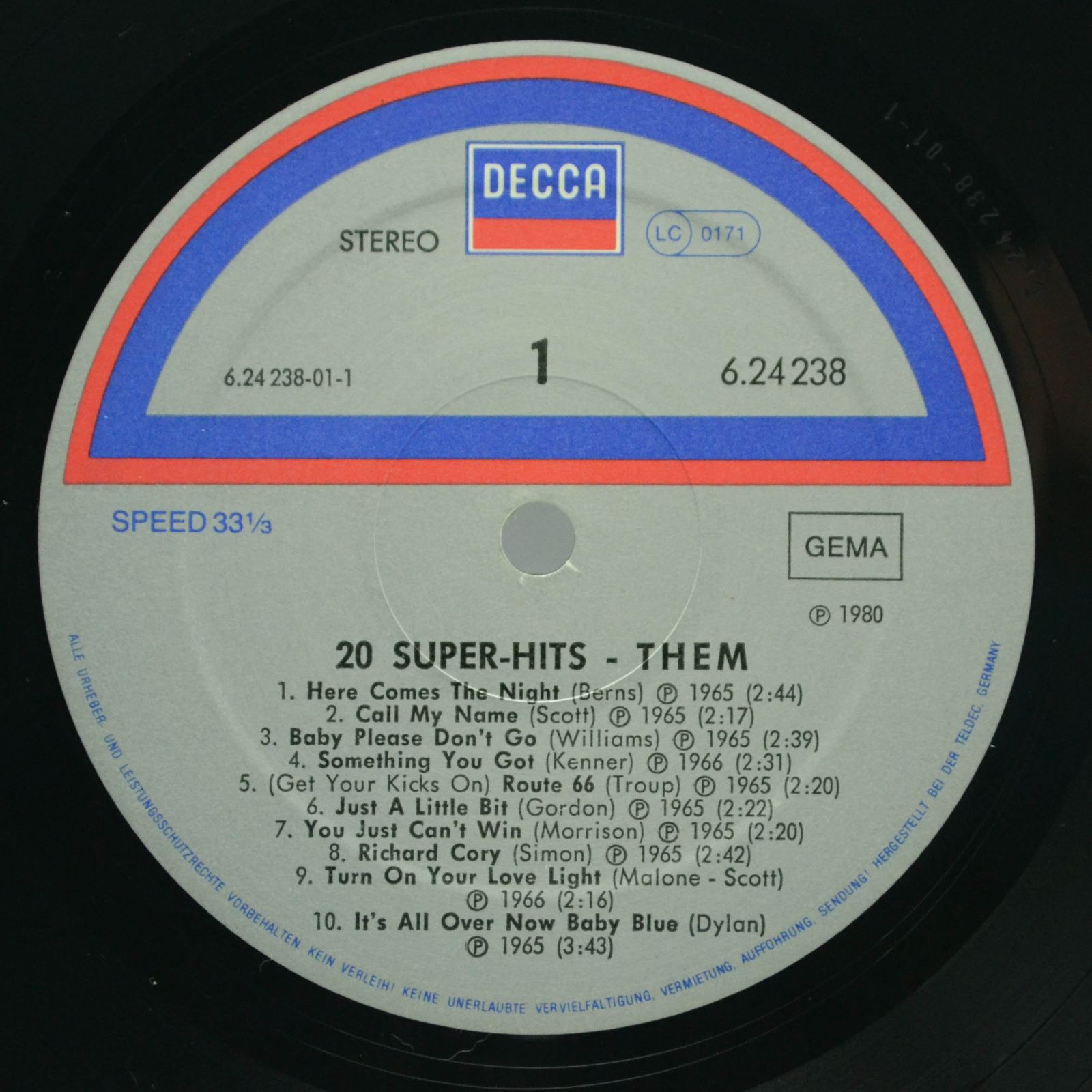 Them — 20 Super Hits By Them, 1980