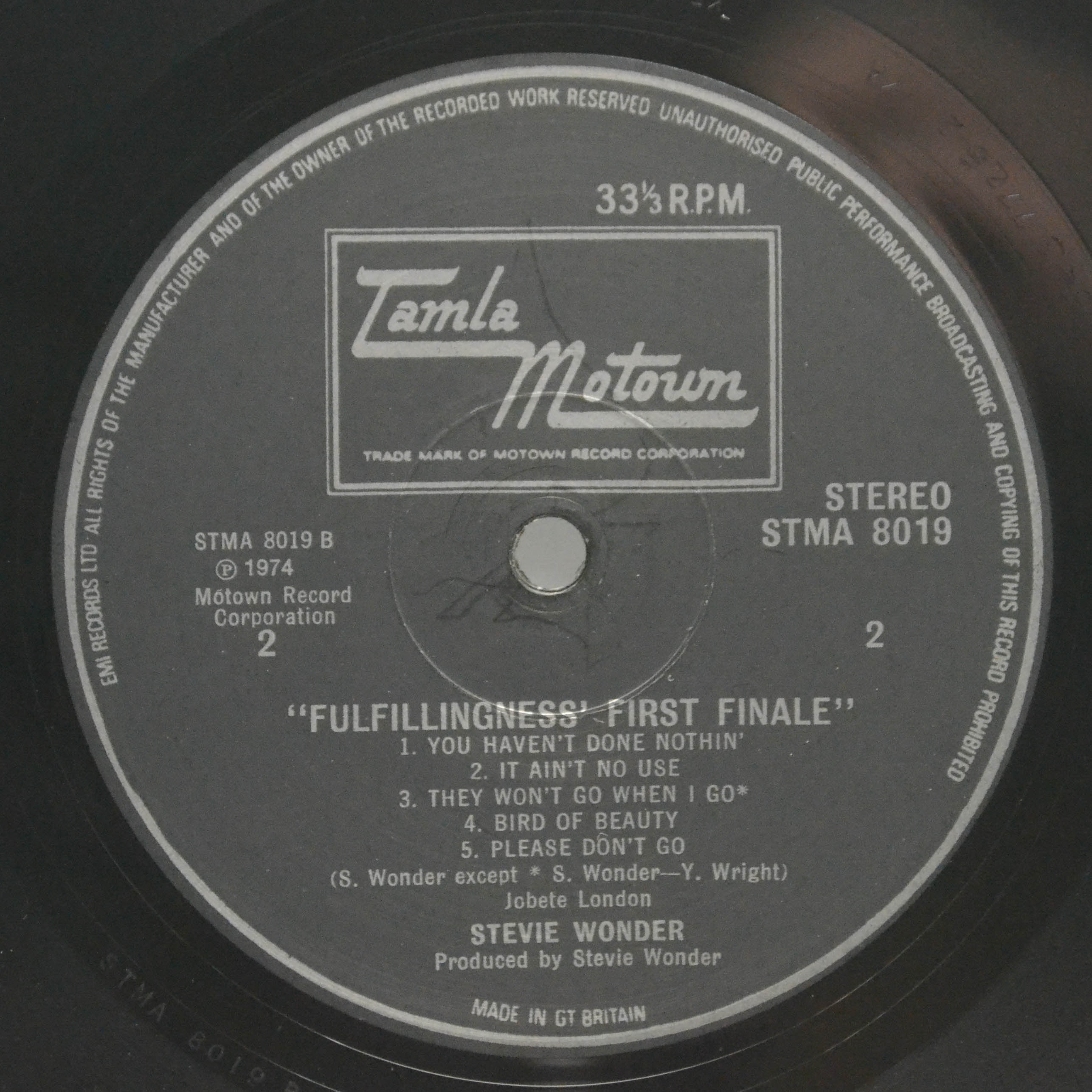 Stevie Wonder — Fulfillingness' First Finale (UK), 1974