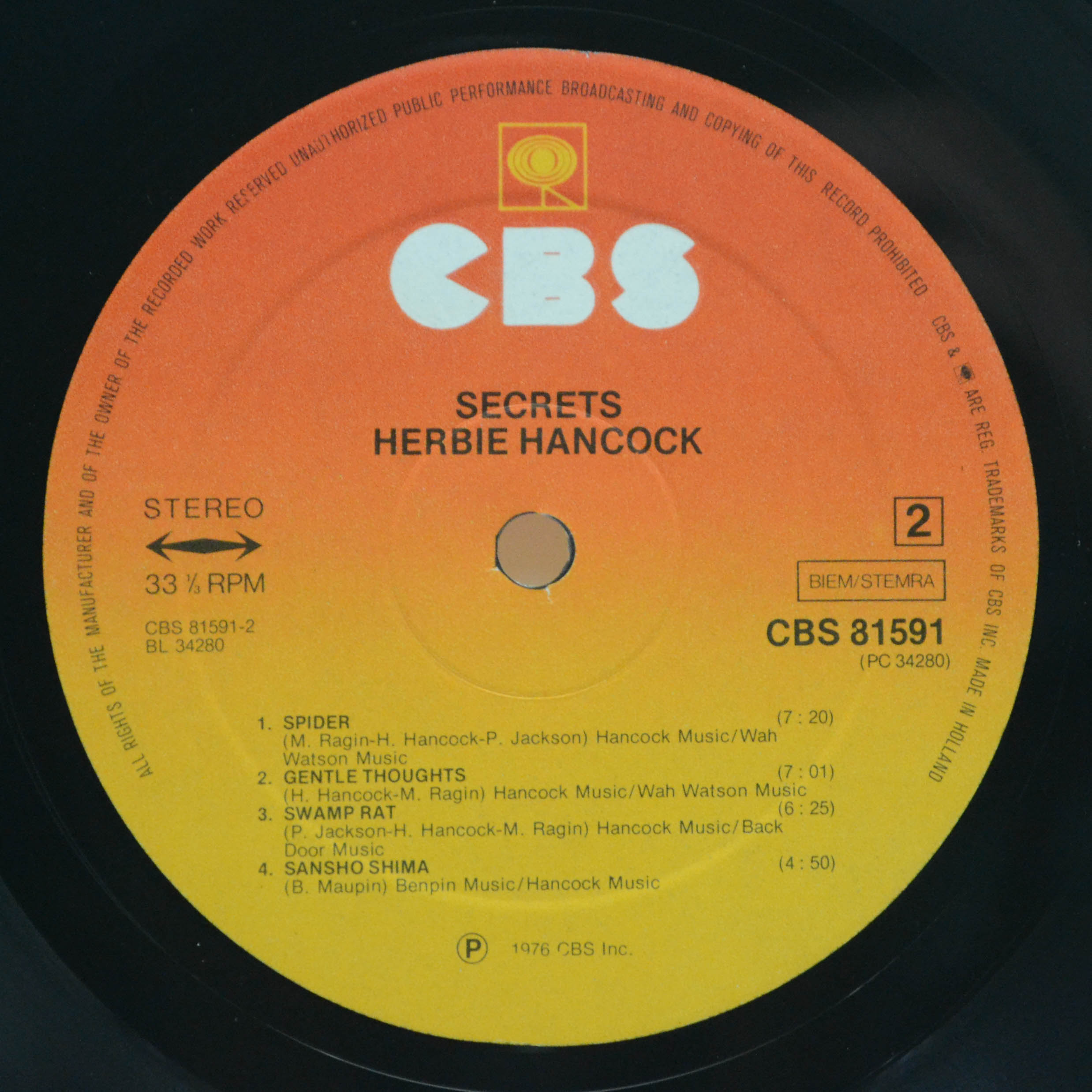 Виниловая пластинка Herbie Hancock — Secrets, 1976