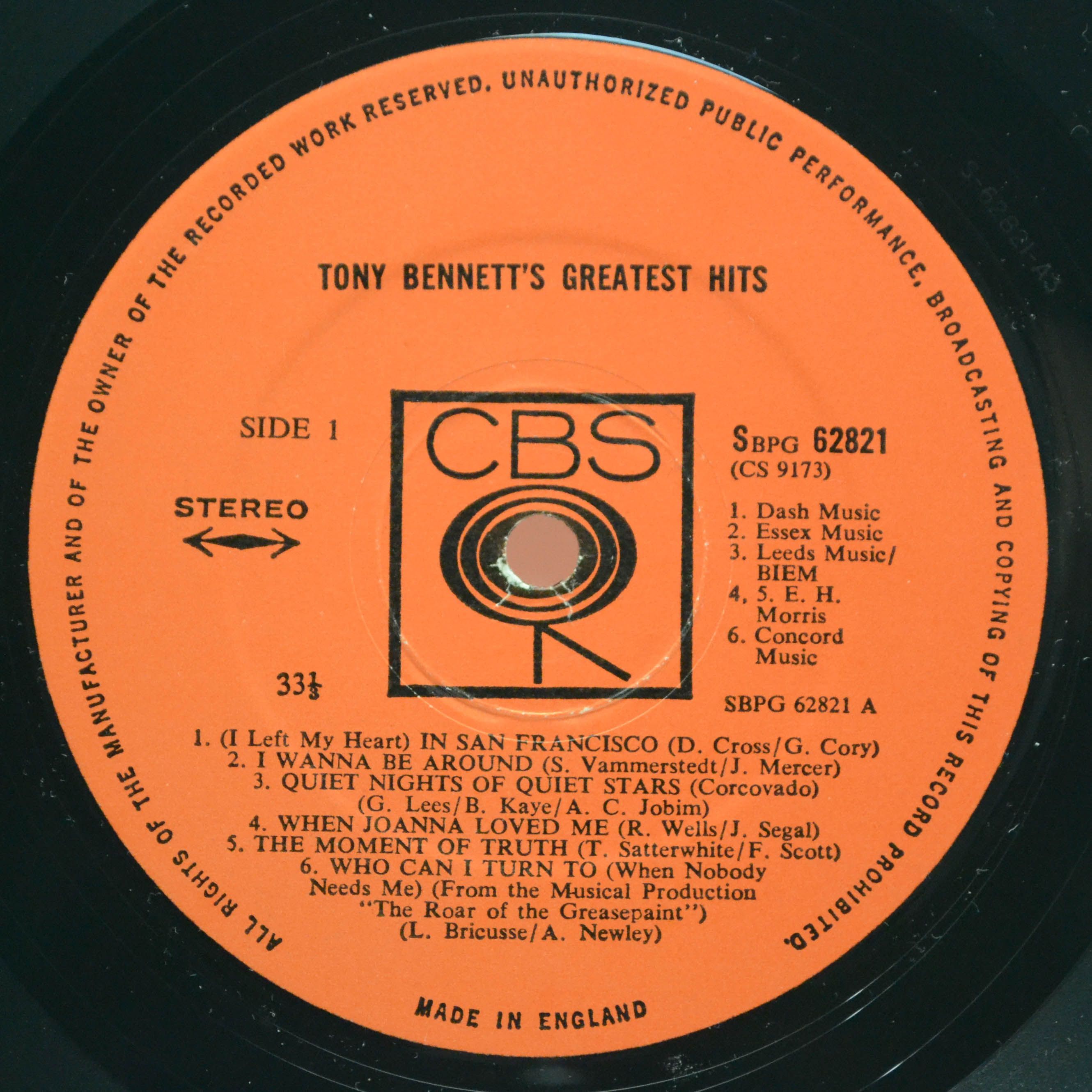 Tony Bennett — Tony's Greatest Hits (UK), 1966