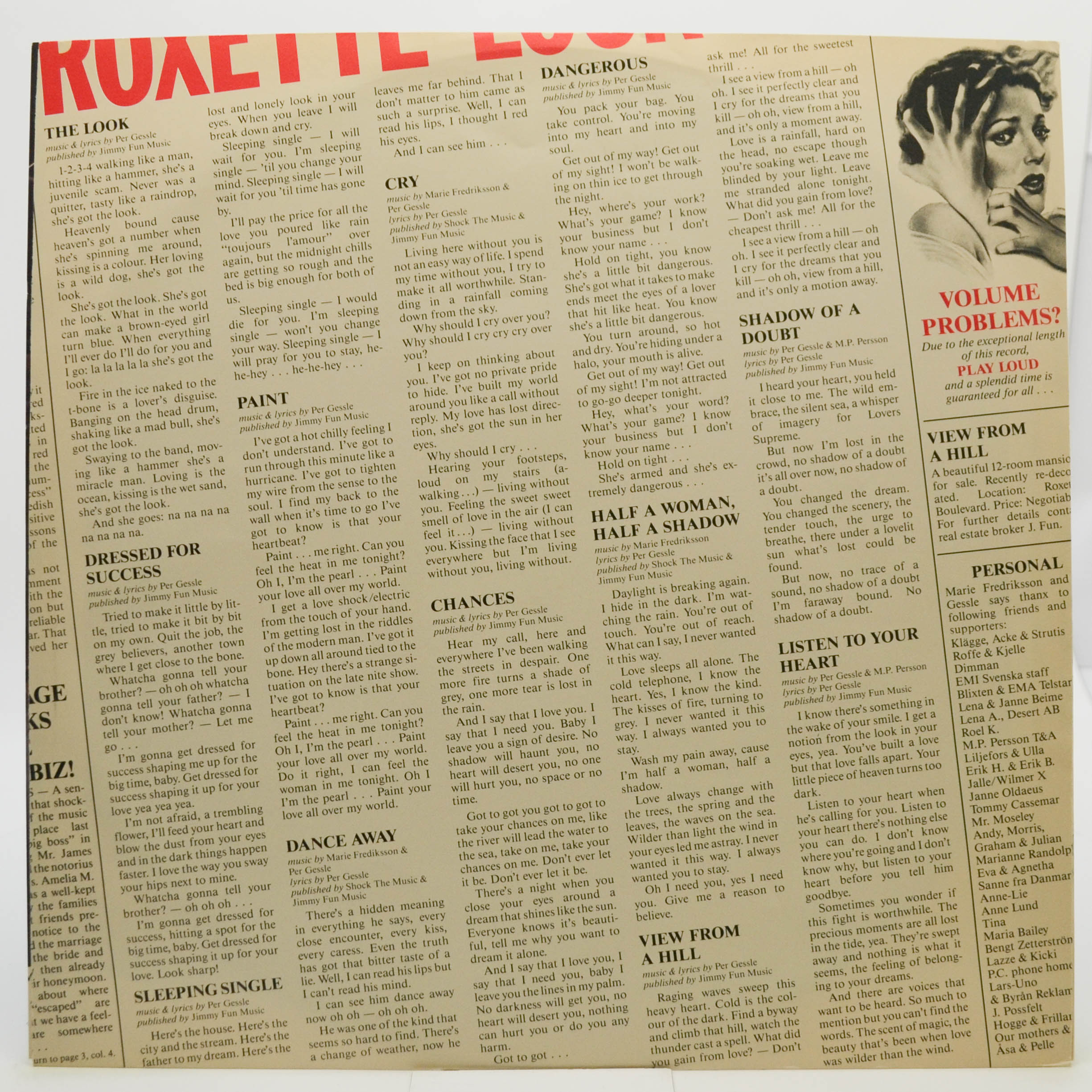 Виниловая пластинка Roxette — Look Sharp! (1-st, Sweden), 1988