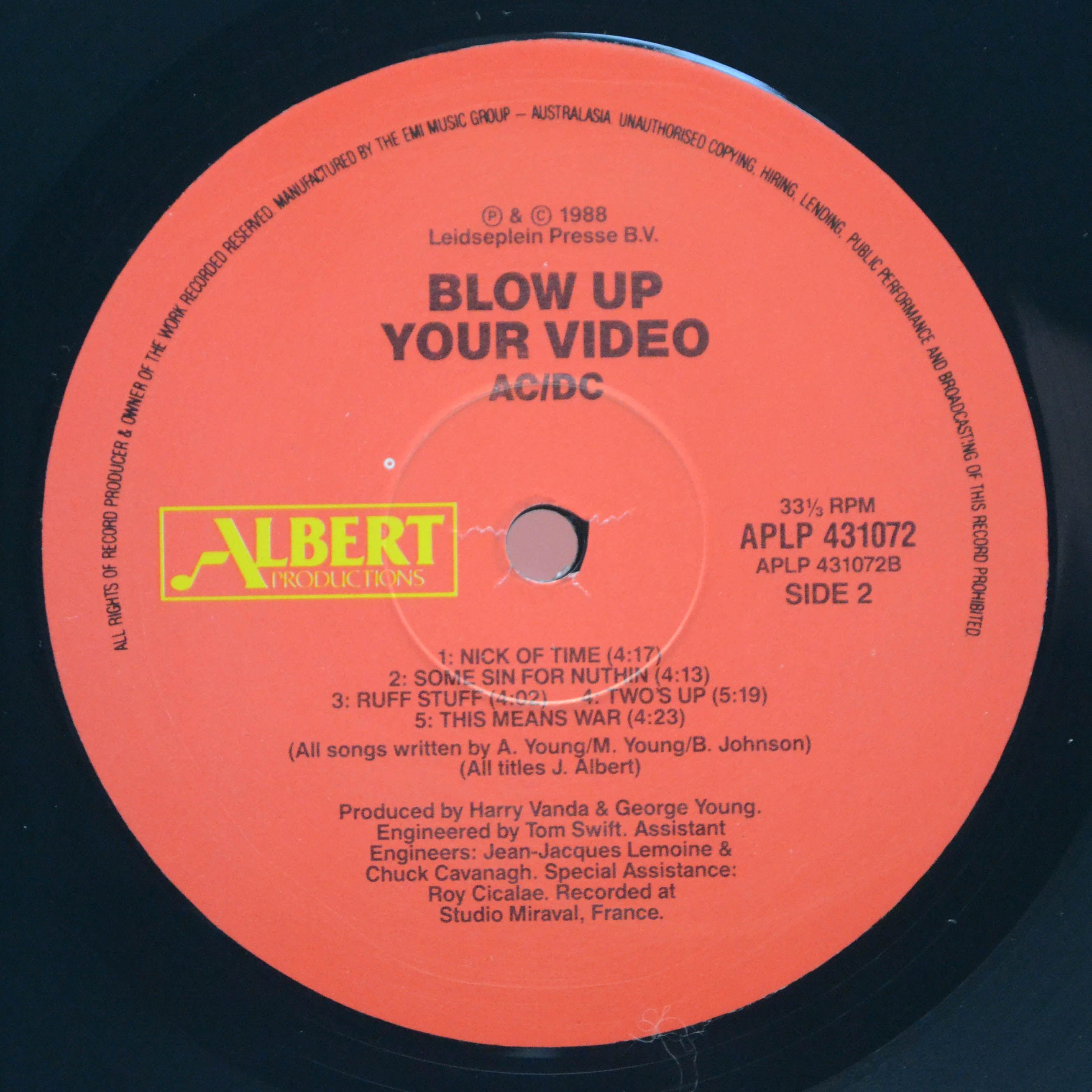 AC/DC — Blow Up Your Video (1-st, Australia), 1988