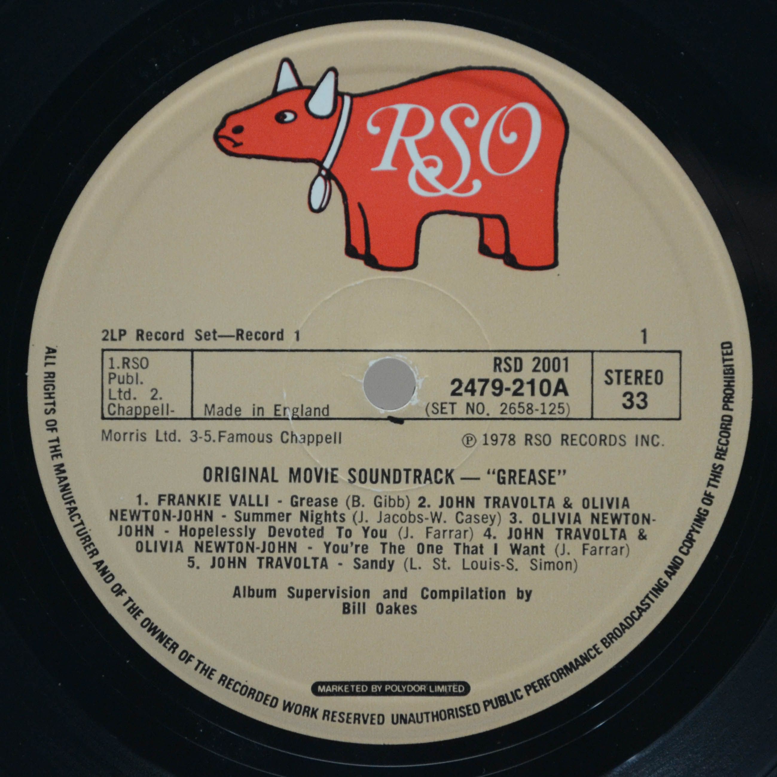 Various — Grease (The Original Soundtrack From The Motion Picture) (2LP, UK), 1978