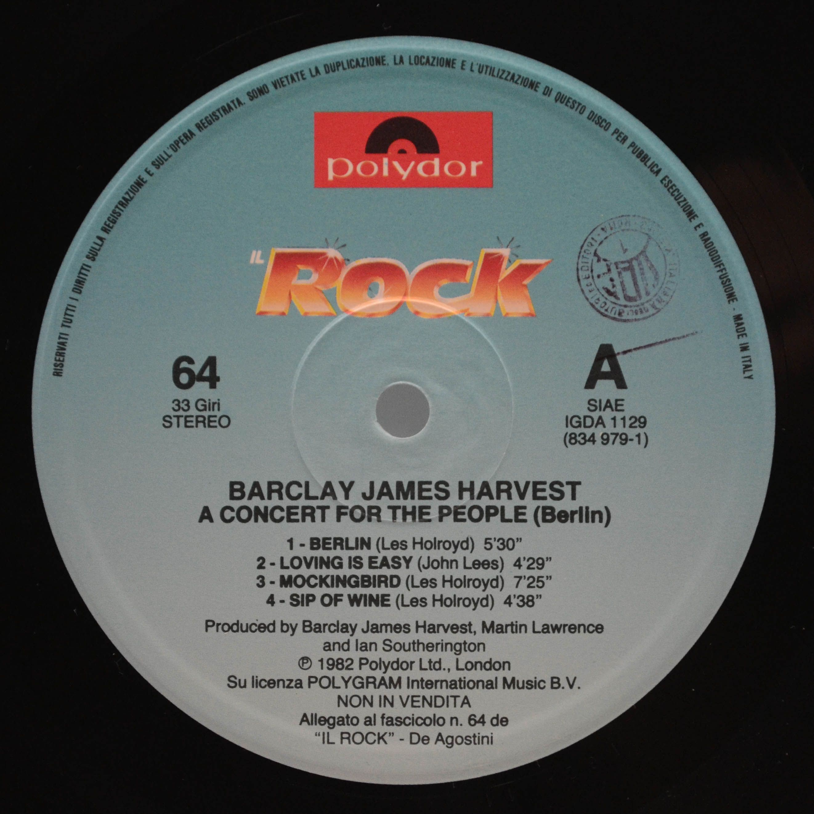 Barclay James Harvest — A Concert For The People (Berlin), 1982