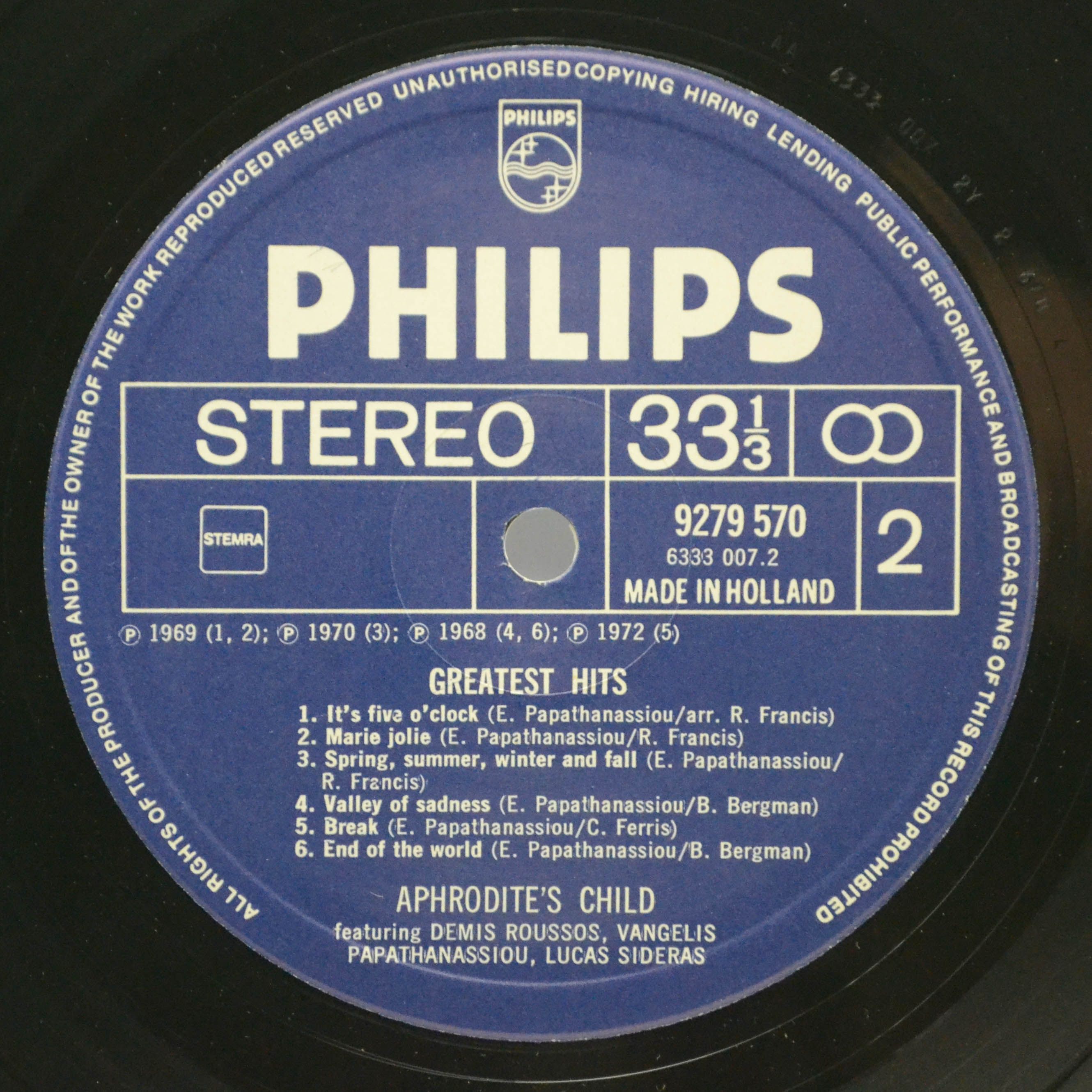 Aphrodite's Child — Greatest Hits, 1979