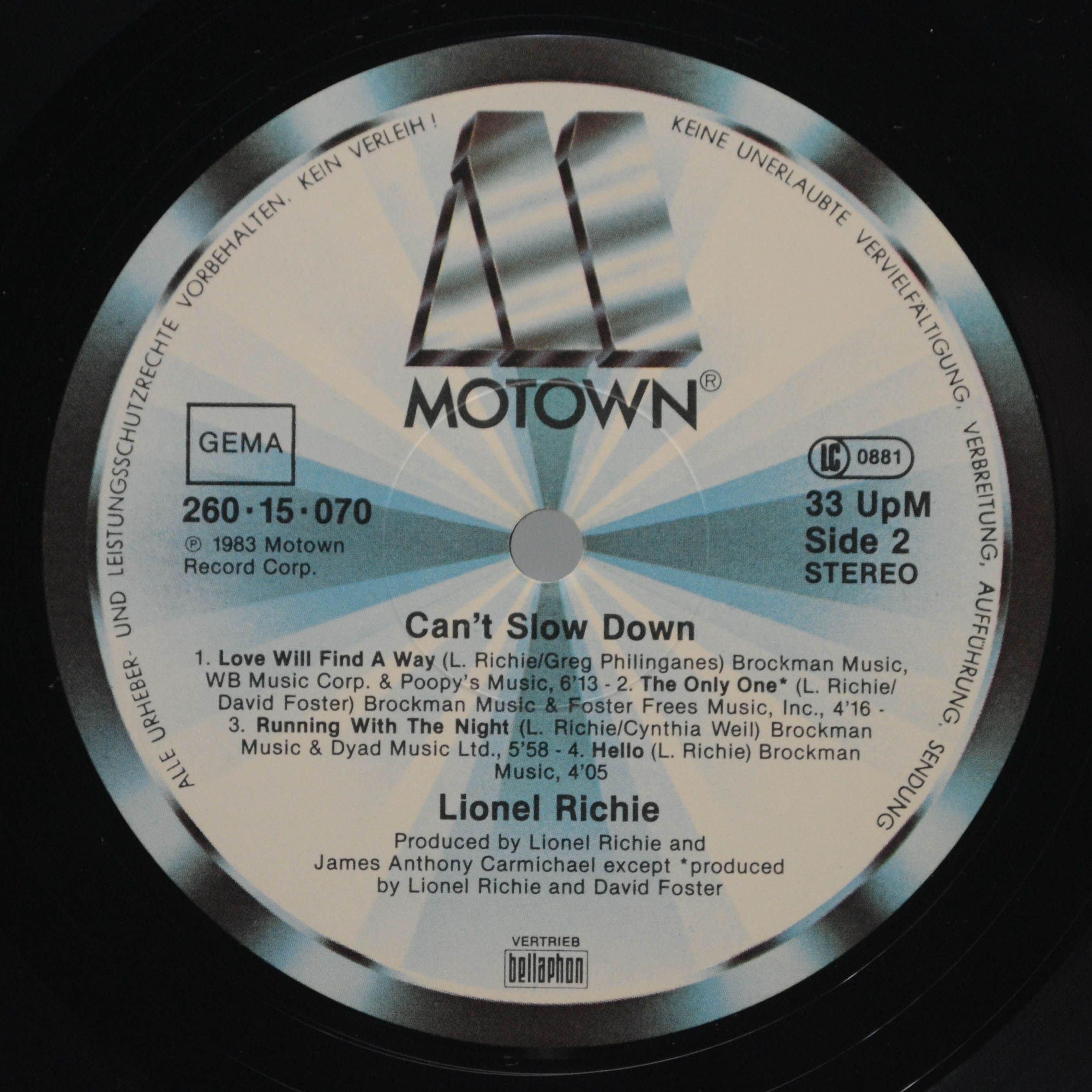 Lionel Richie — Can't Slow Down, 1983