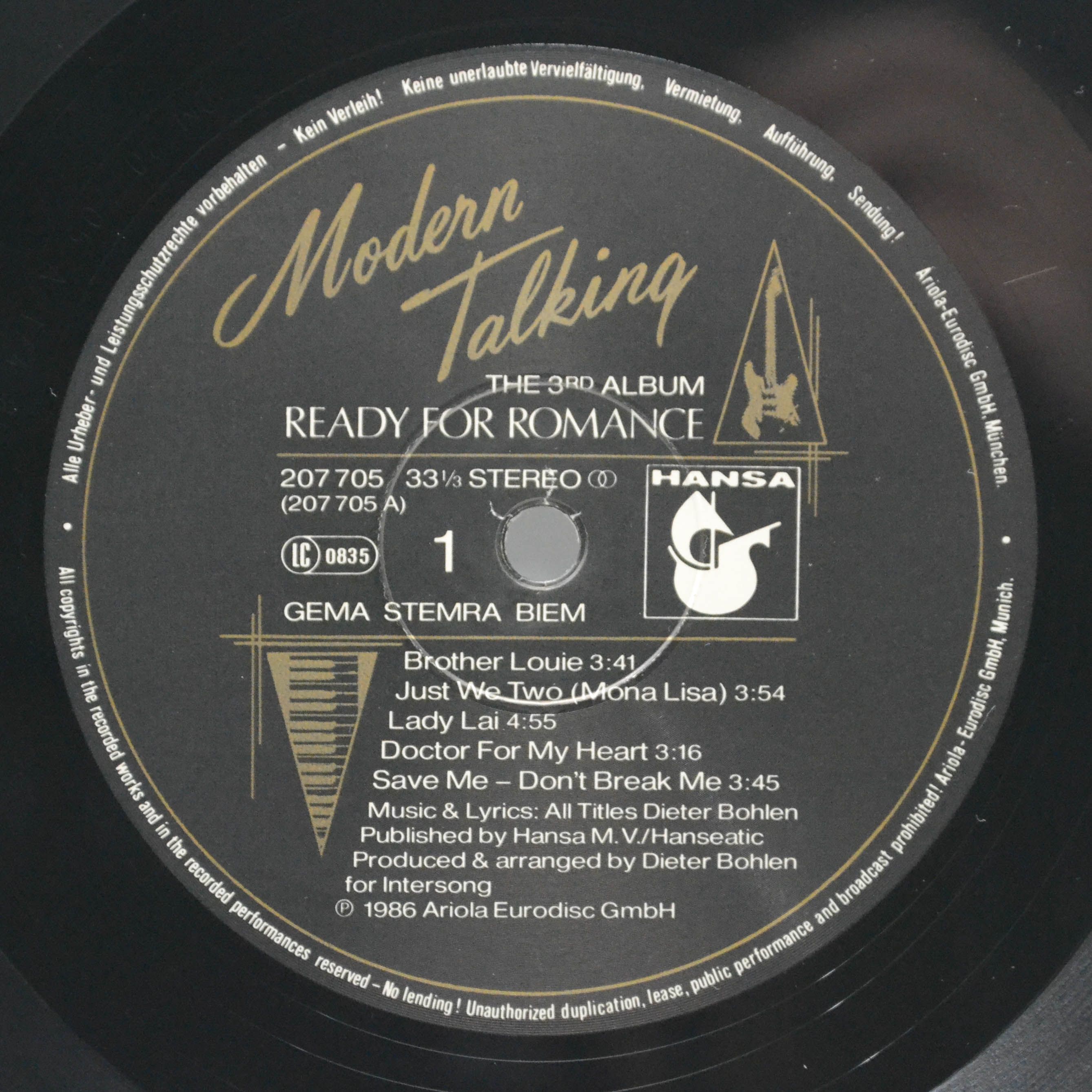 Modern Talking — Ready For Romance, 1986