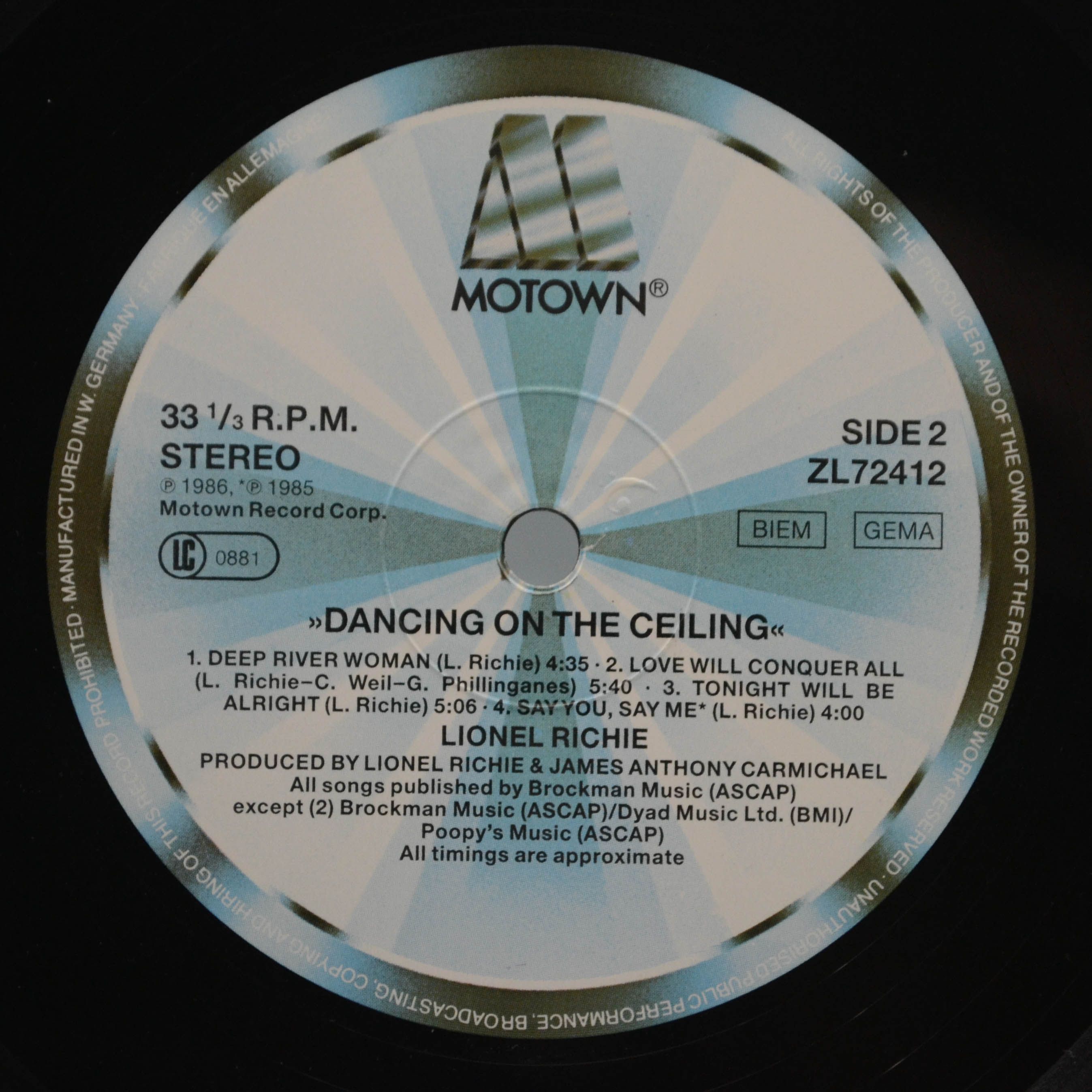 Lionel Richie — Dancing On The Ceiling, 1986