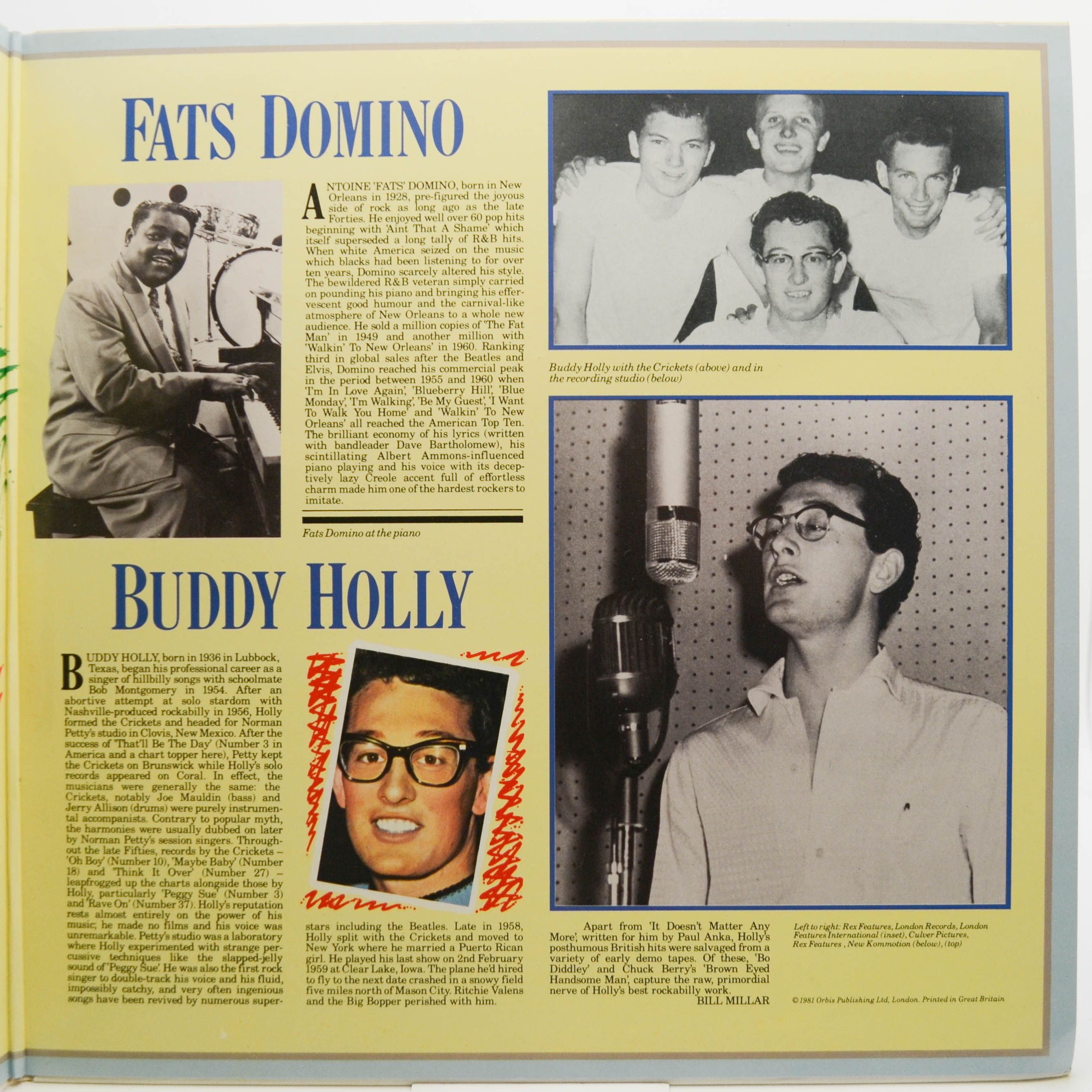 Bill Haley / Little Richard / Fats Domino / Buddy Holly — The History Of Rock (Volume Two) (2LP, UK), 1981