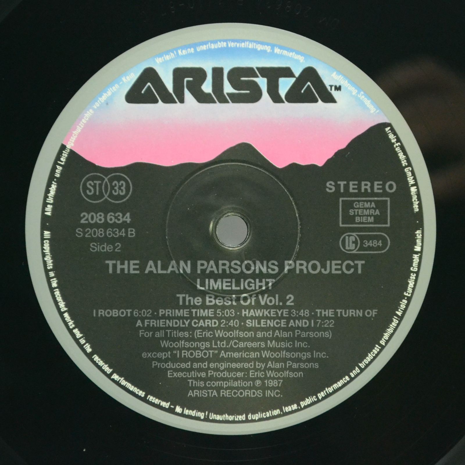 Alan Parsons Project — Limelight - The Best Of Vol.2, 1987