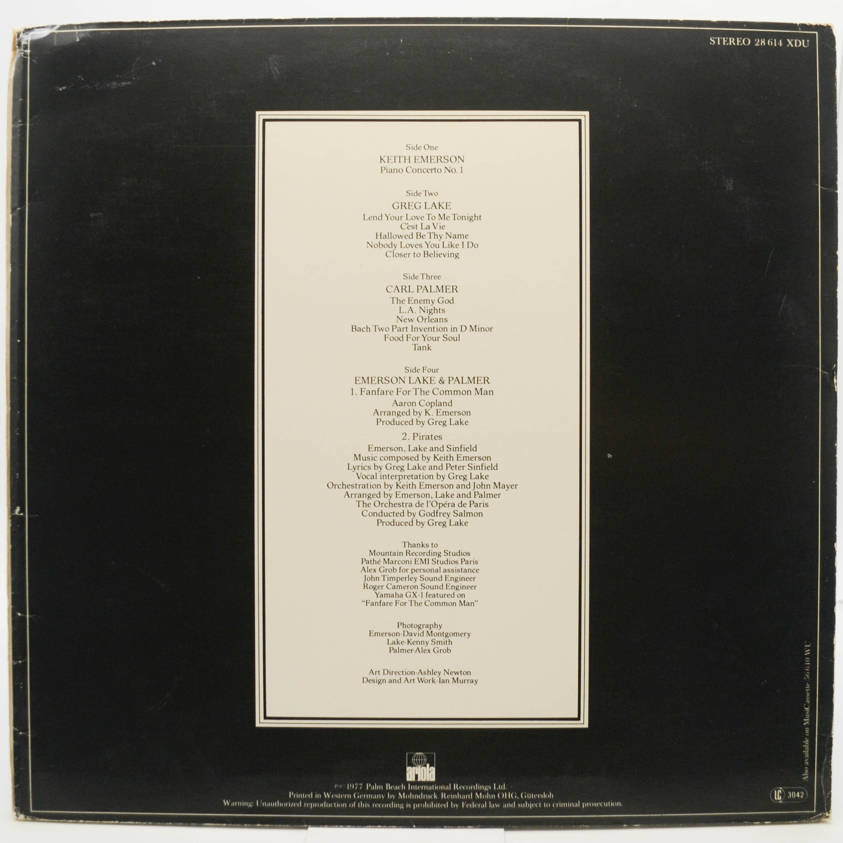 Emerson Lake & Palmer — Works (Volume 1) (2LP), 1977