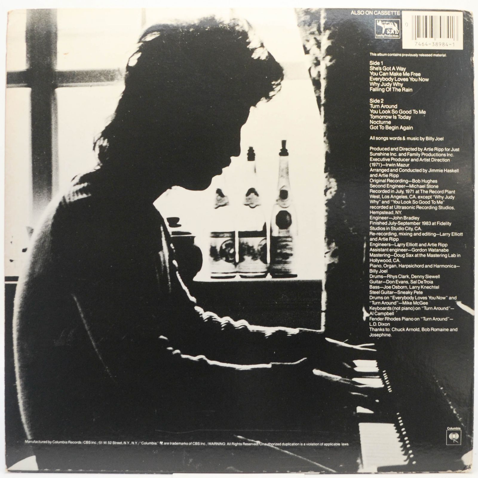 Billy Joel — Cold Spring Harbor (USA), 1971