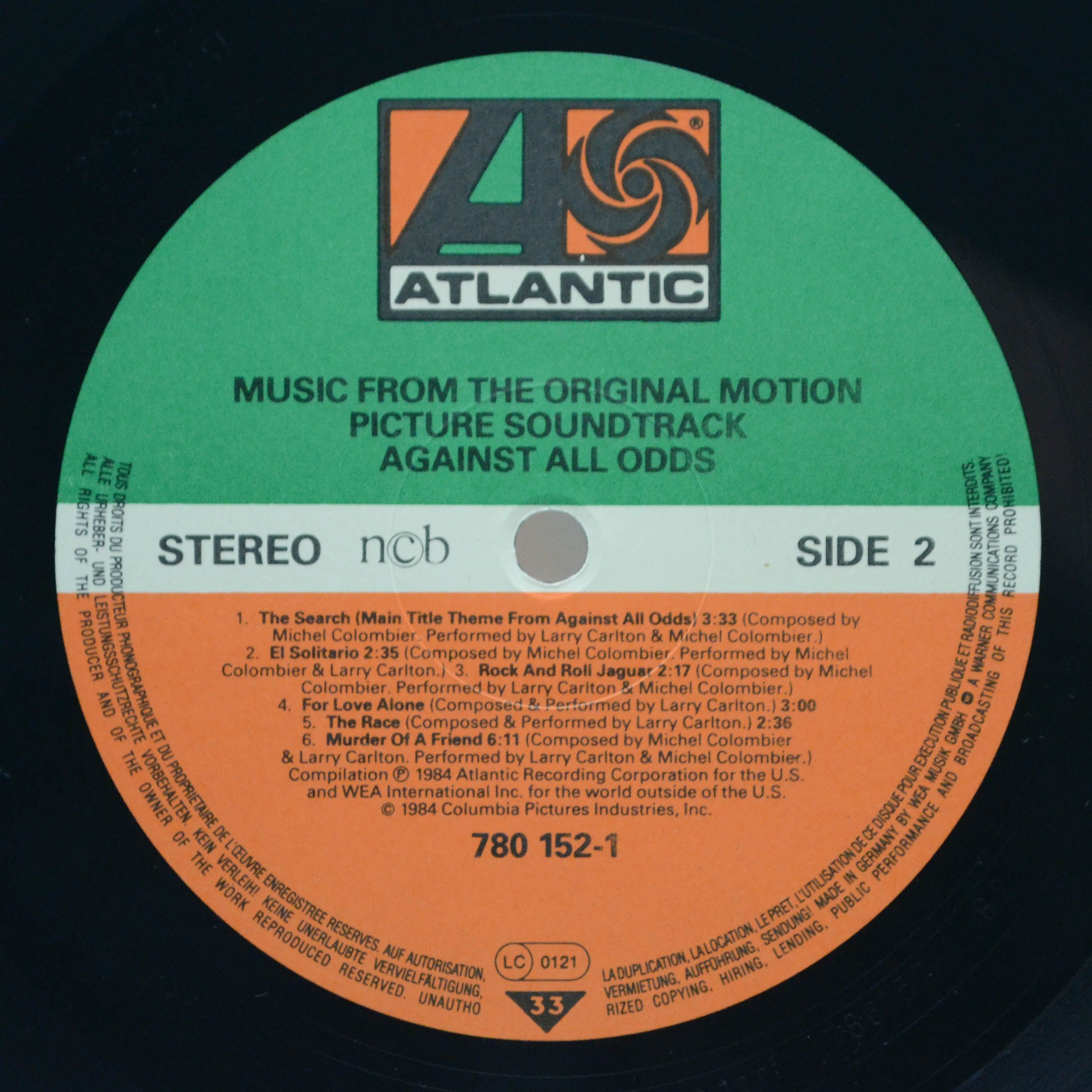 Various — Against All Odds (Music From The Original Picture Soundtrack), 1984