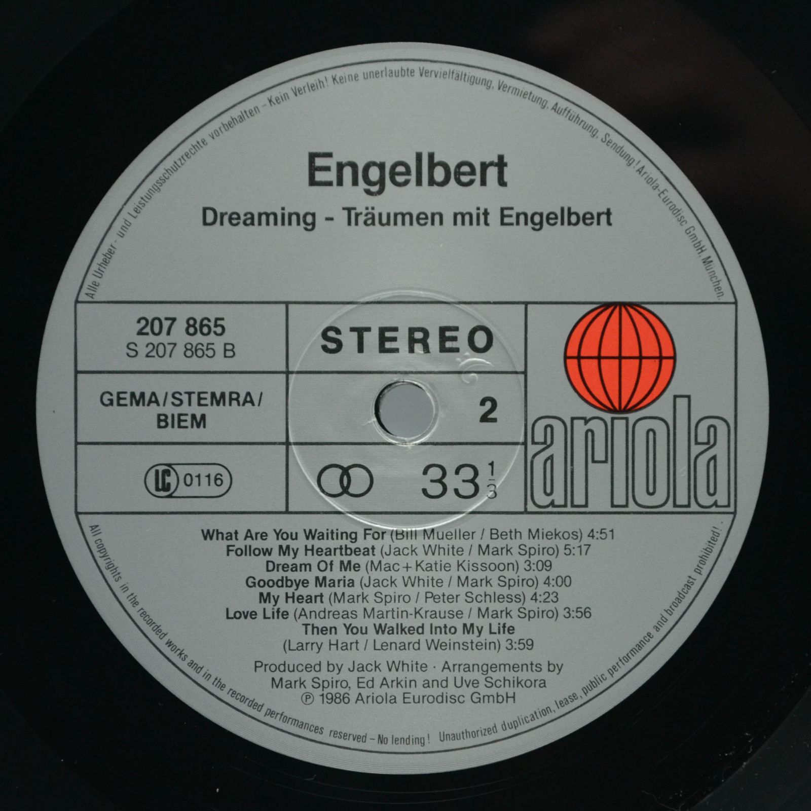Engelbert — Träumen Mit Engelbert, 1986