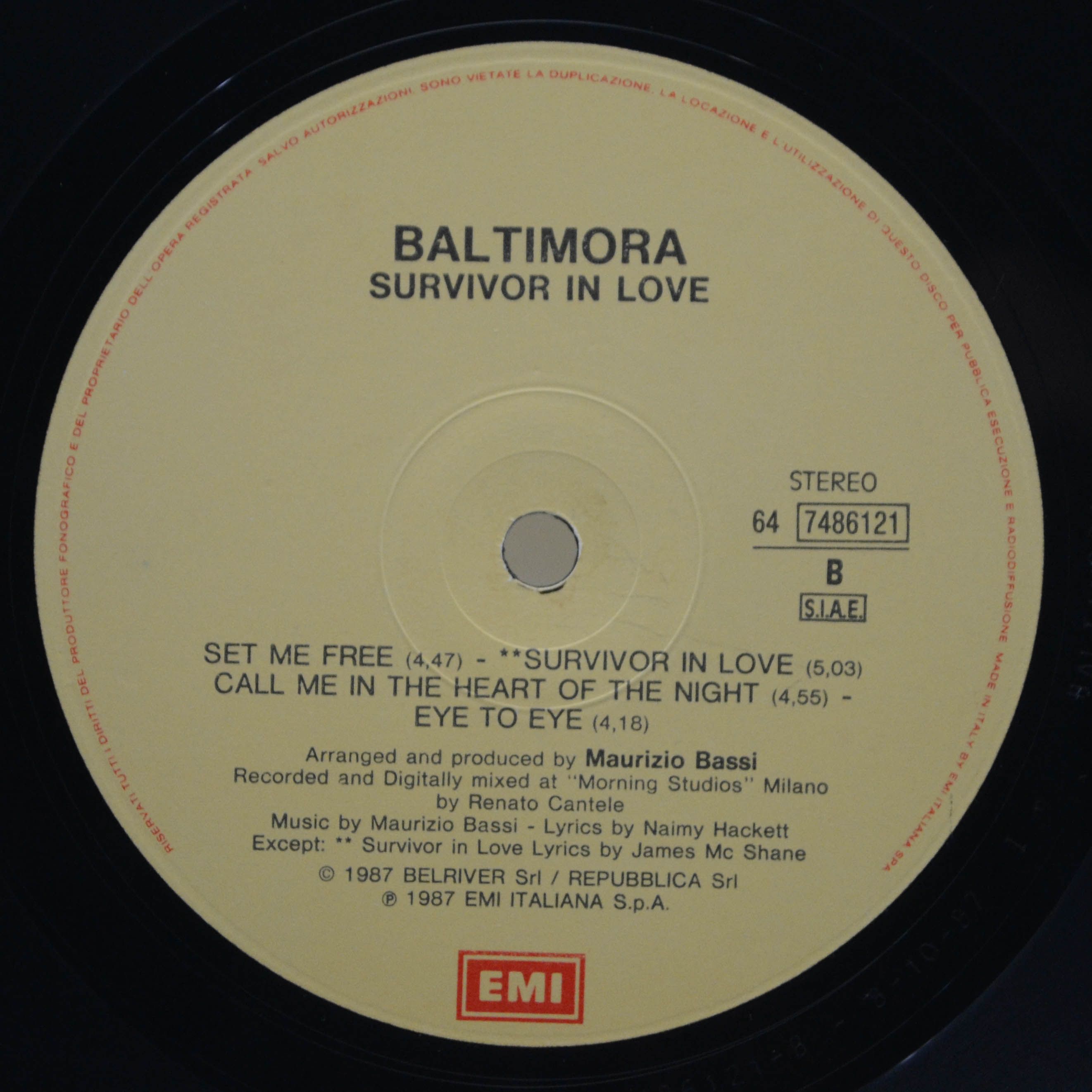 Baltimora — Survivor In Love (1-st, Italy), 1987