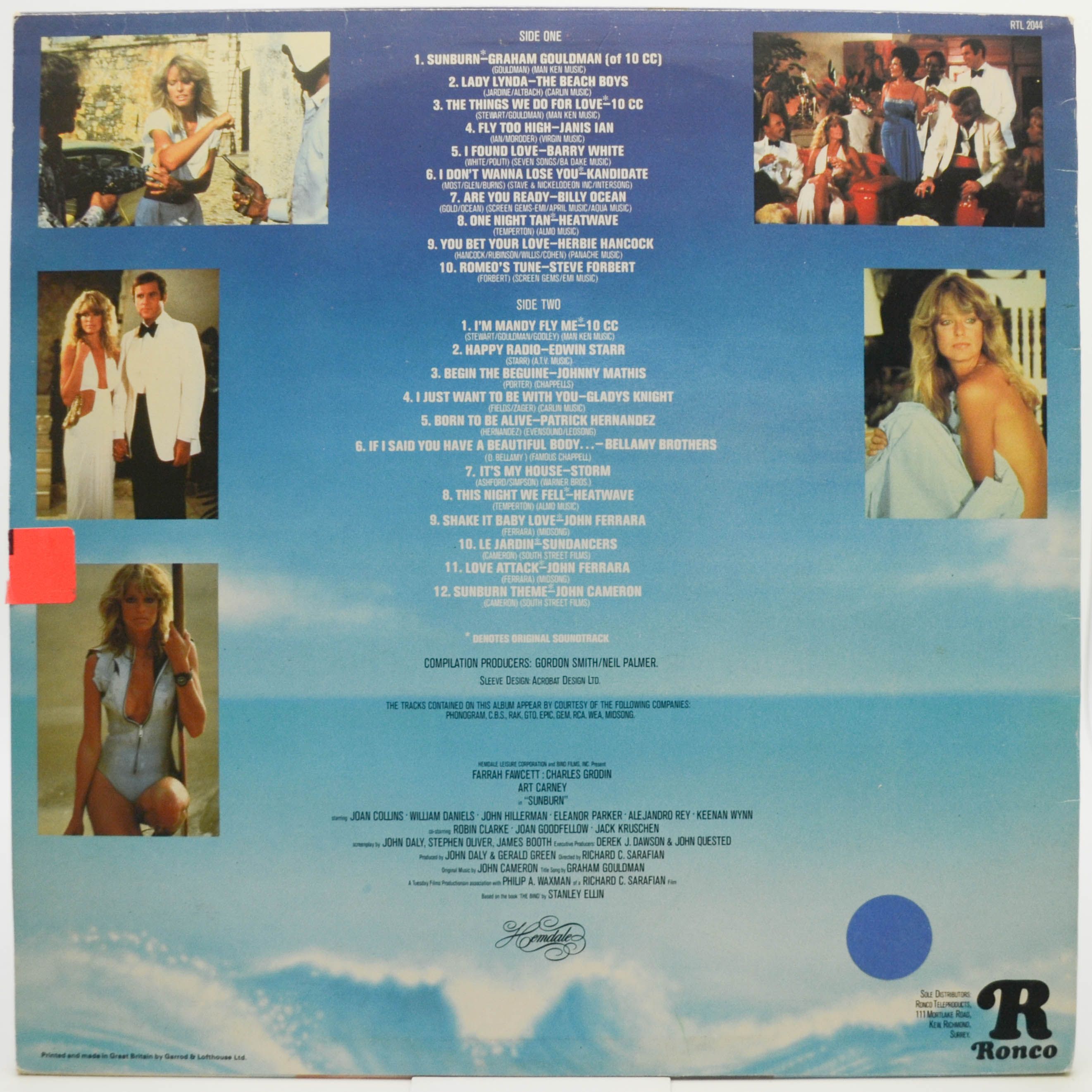 Various — Sunburn - 22 'Blazing' Disco Hits Including The Original Soundtrack (UK), 1980