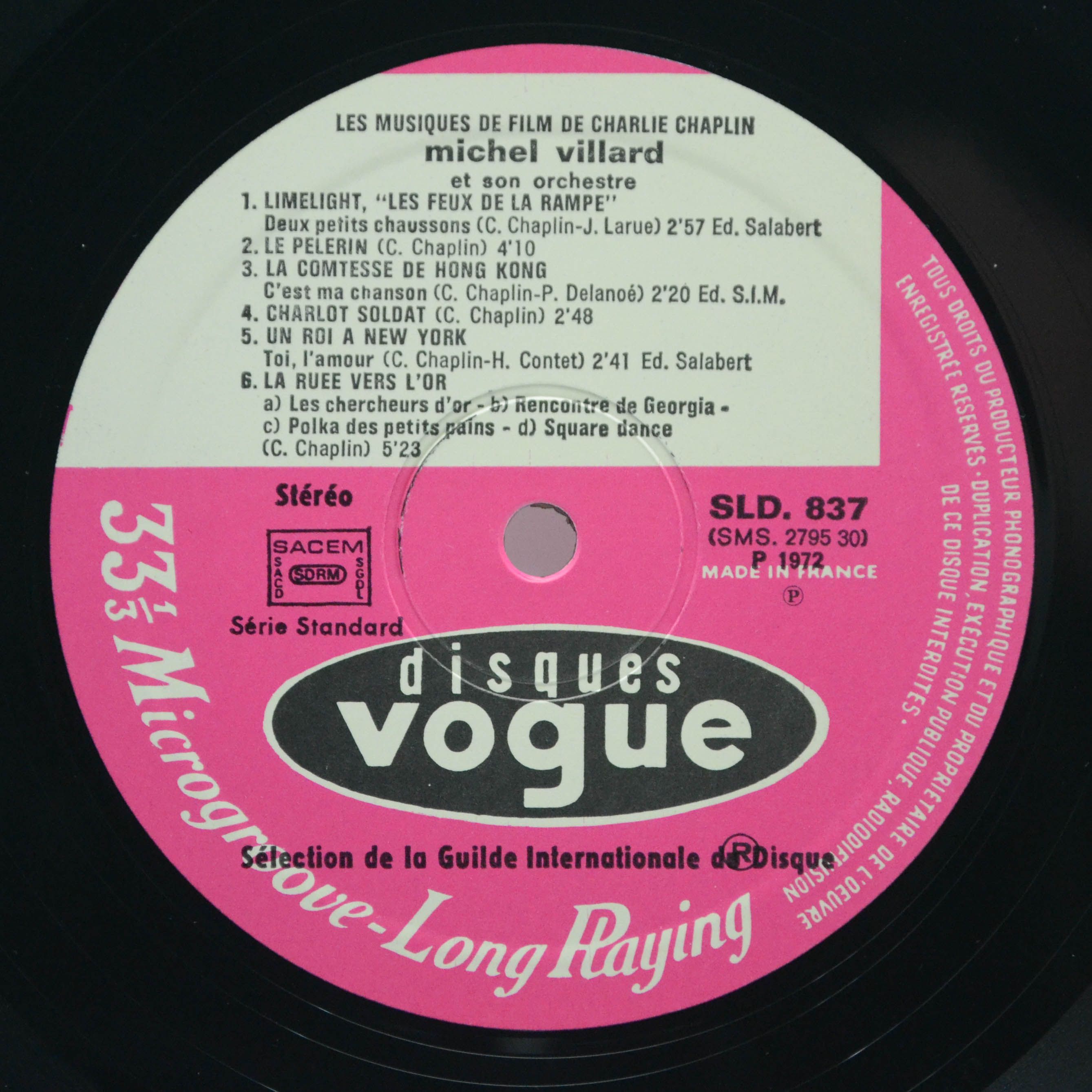 Charlie Chaplin - Michel Villard — Les Musiques Des Films De Charlie Chaplin (1-st, France), 1972