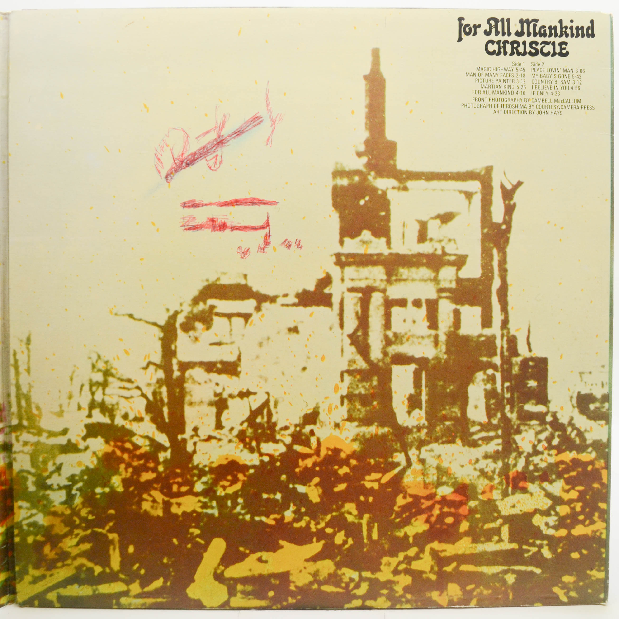 Виниловая пластинка Christie — For All Mankind (1-st, UK), 1971