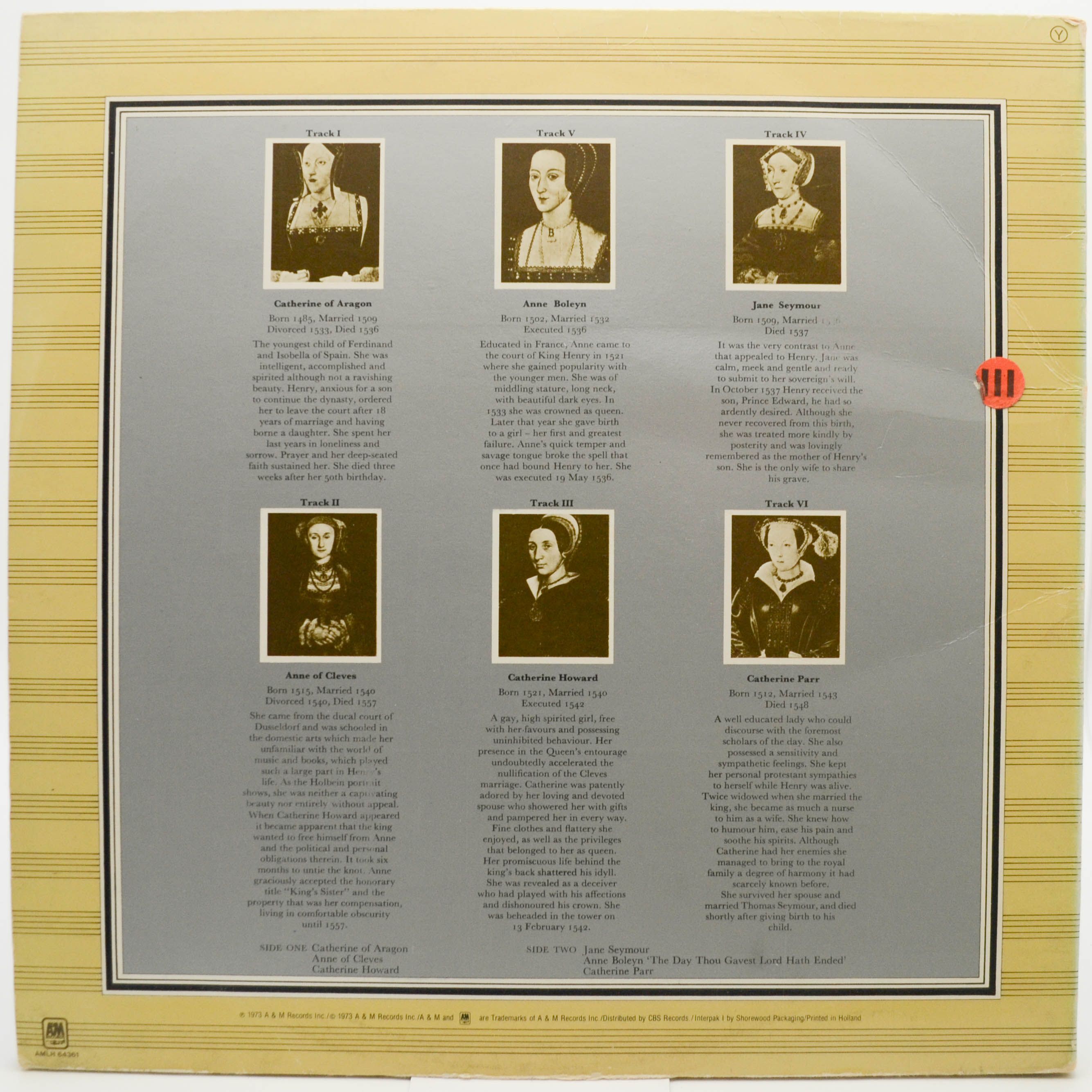 Rick Wakeman — The Six Wives Of Henry VIII, 1972