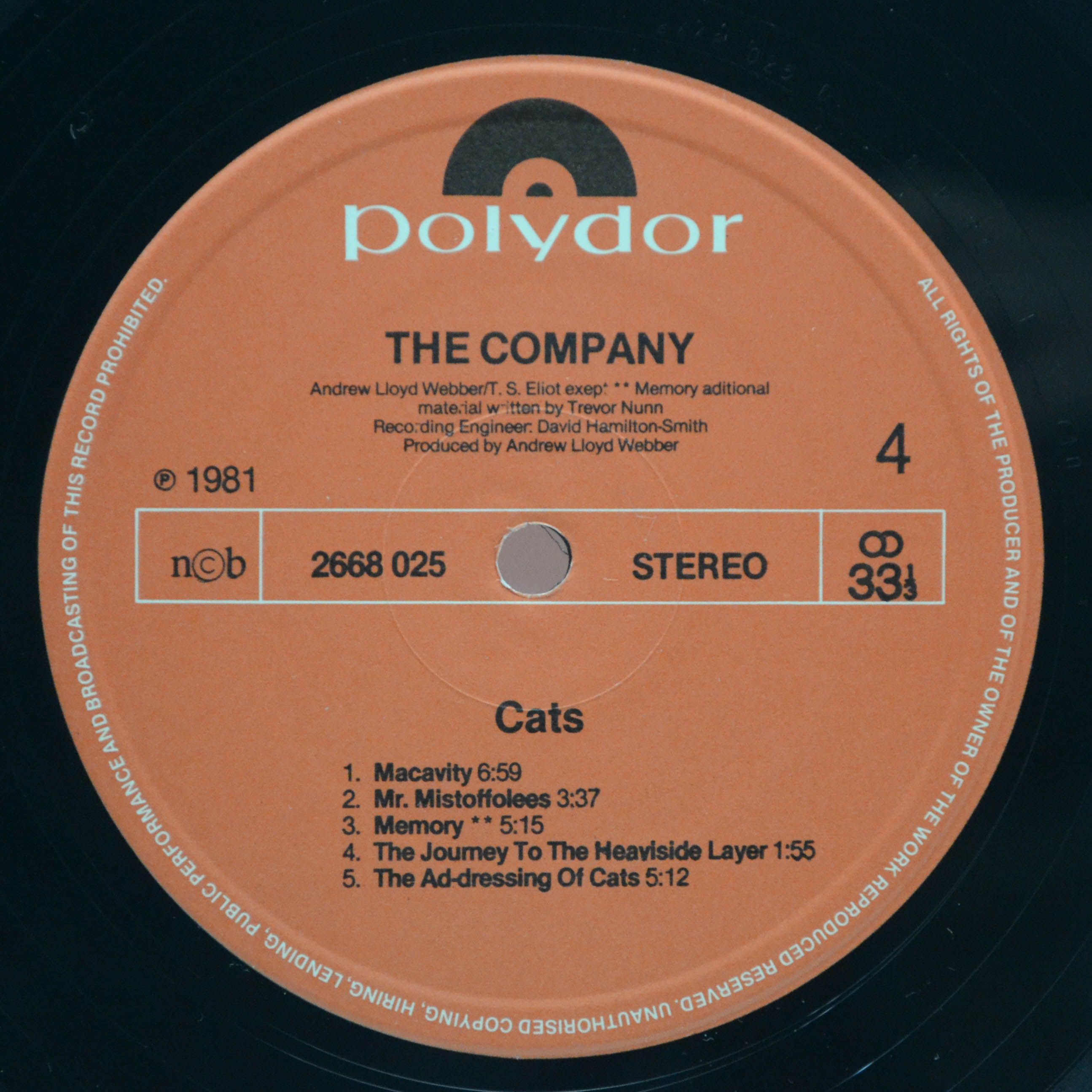 Andrew Lloyd Webber — Cats (2LP), 1981