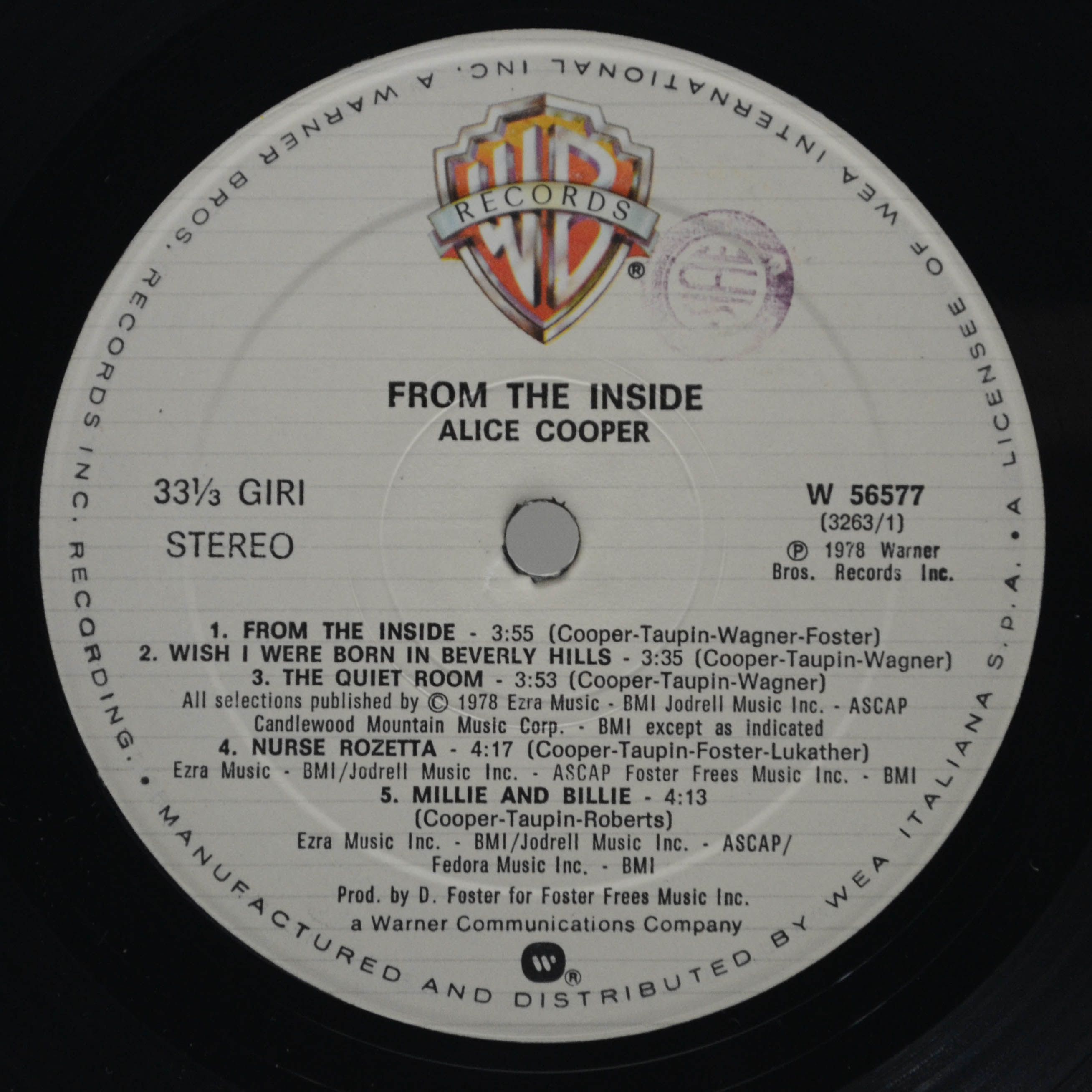 Alice Cooper — From The Inside, 1978