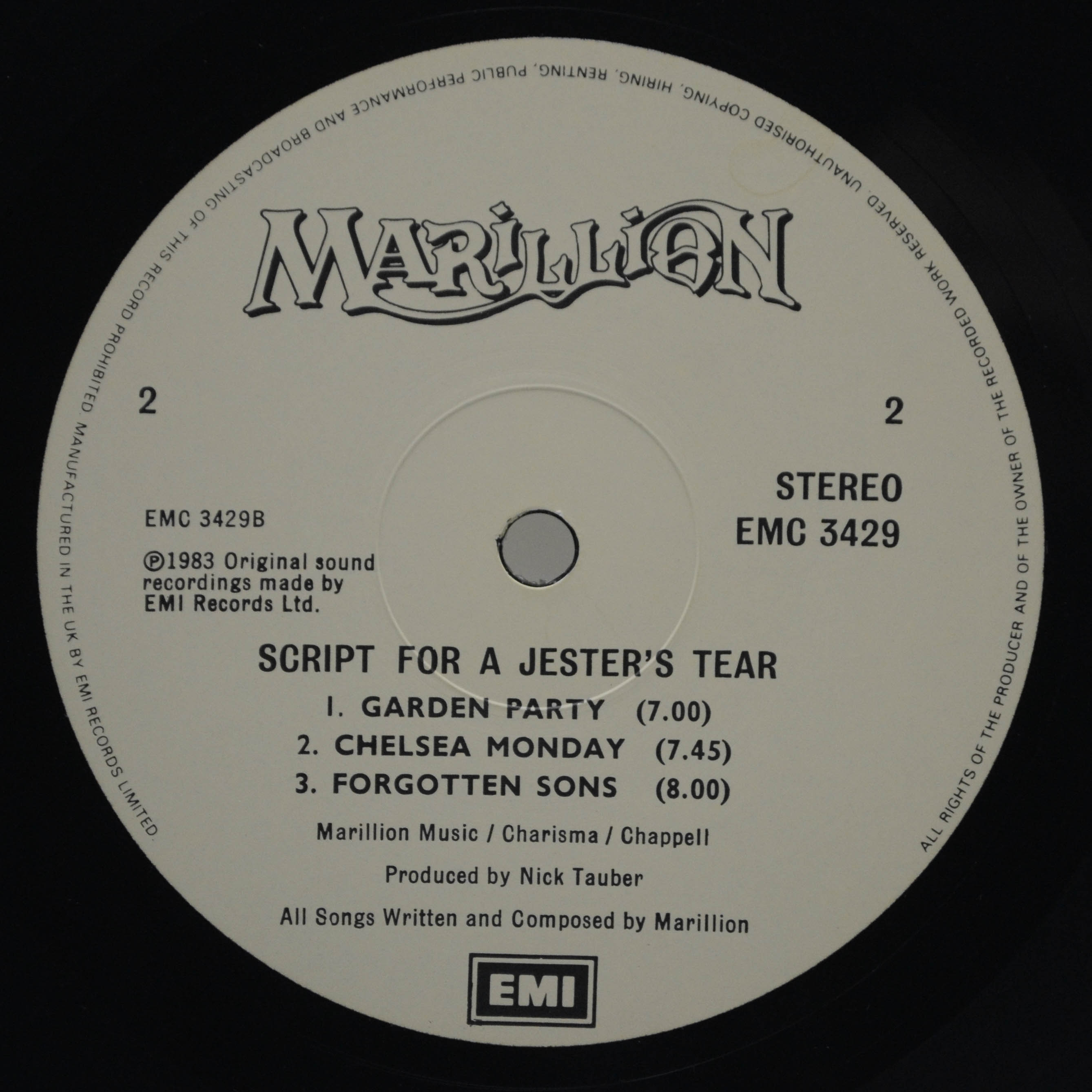 Marillion — Script For A Jester's Tear (1-st, UK), 1983