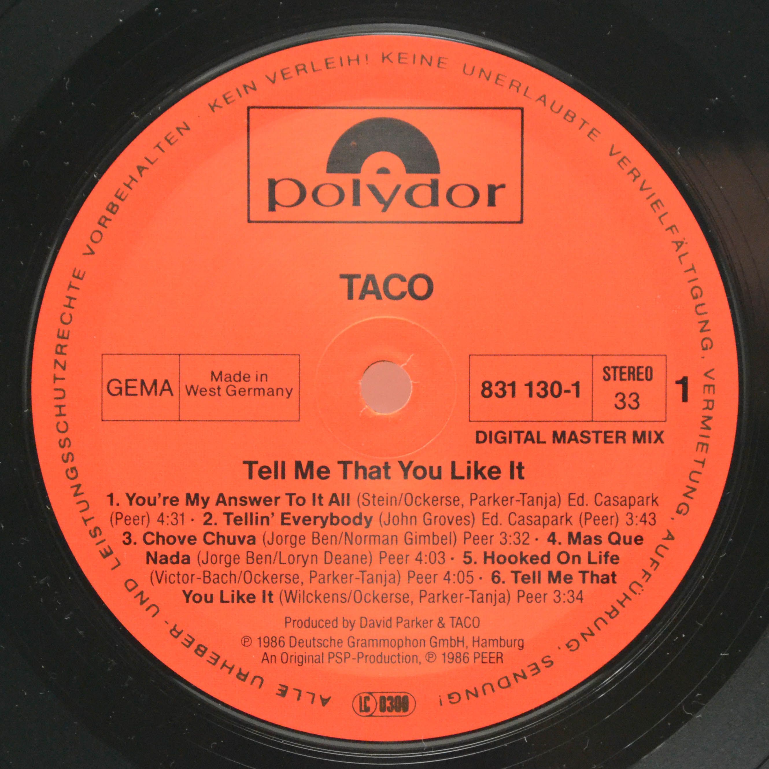 Taco — Tell Me That You Like It, 1986