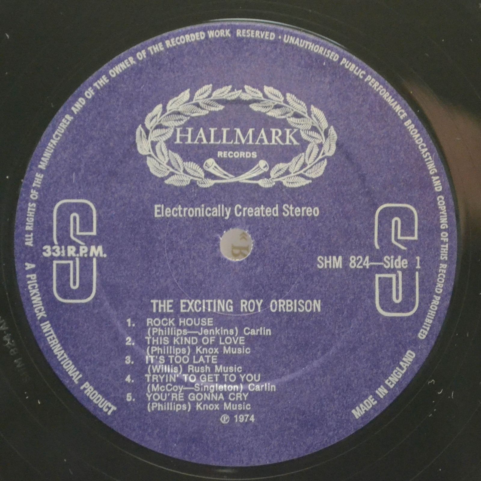 Roy Orbison — The Exciting Roy Orbison (UK), 1974