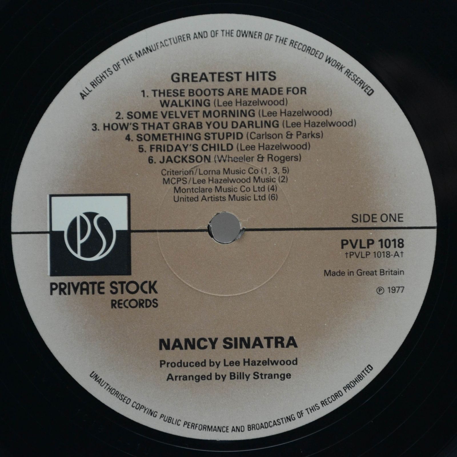 Nancy Sinatra — Greatest Hits, 1977