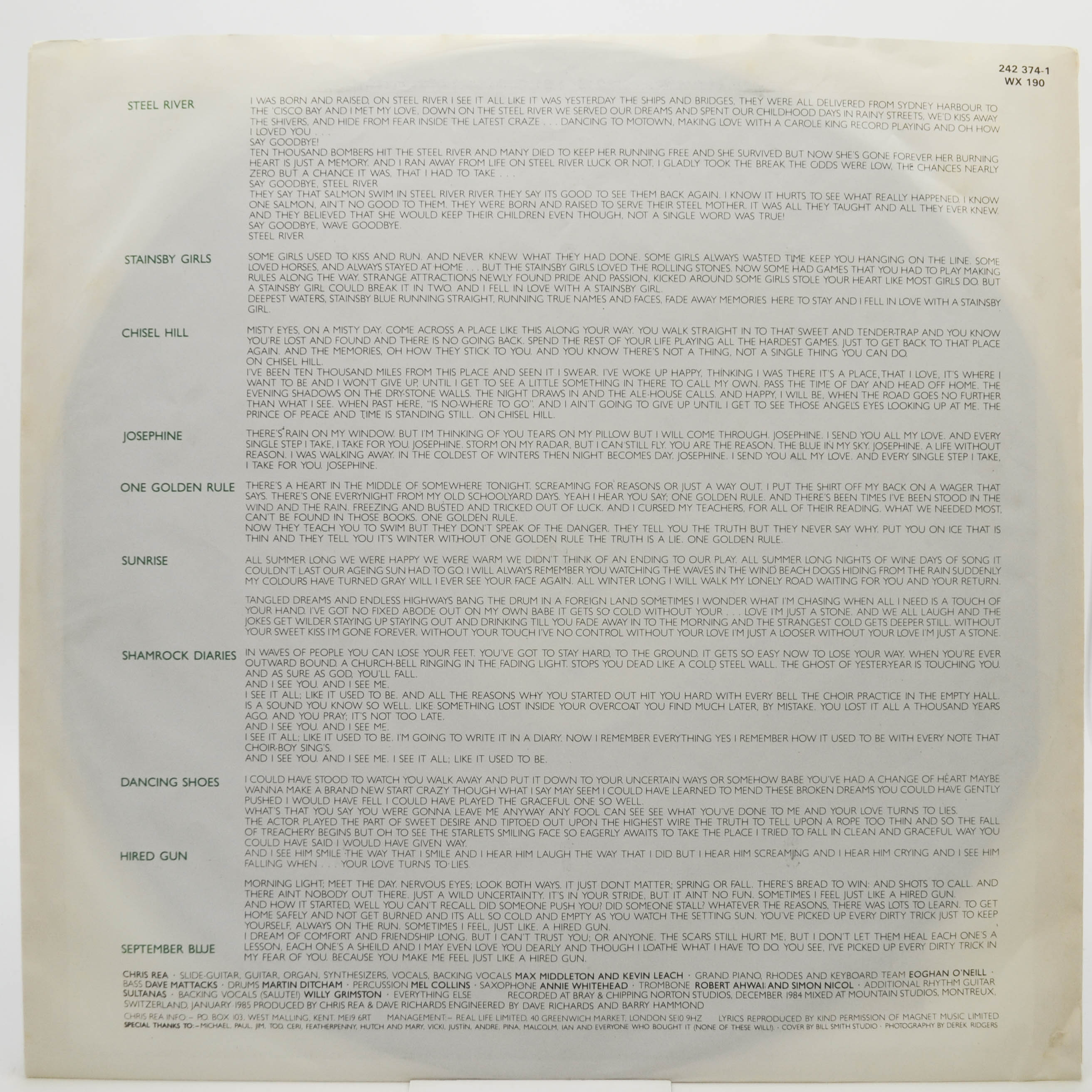 Chris Rea — Shamrock Diaries, 1988