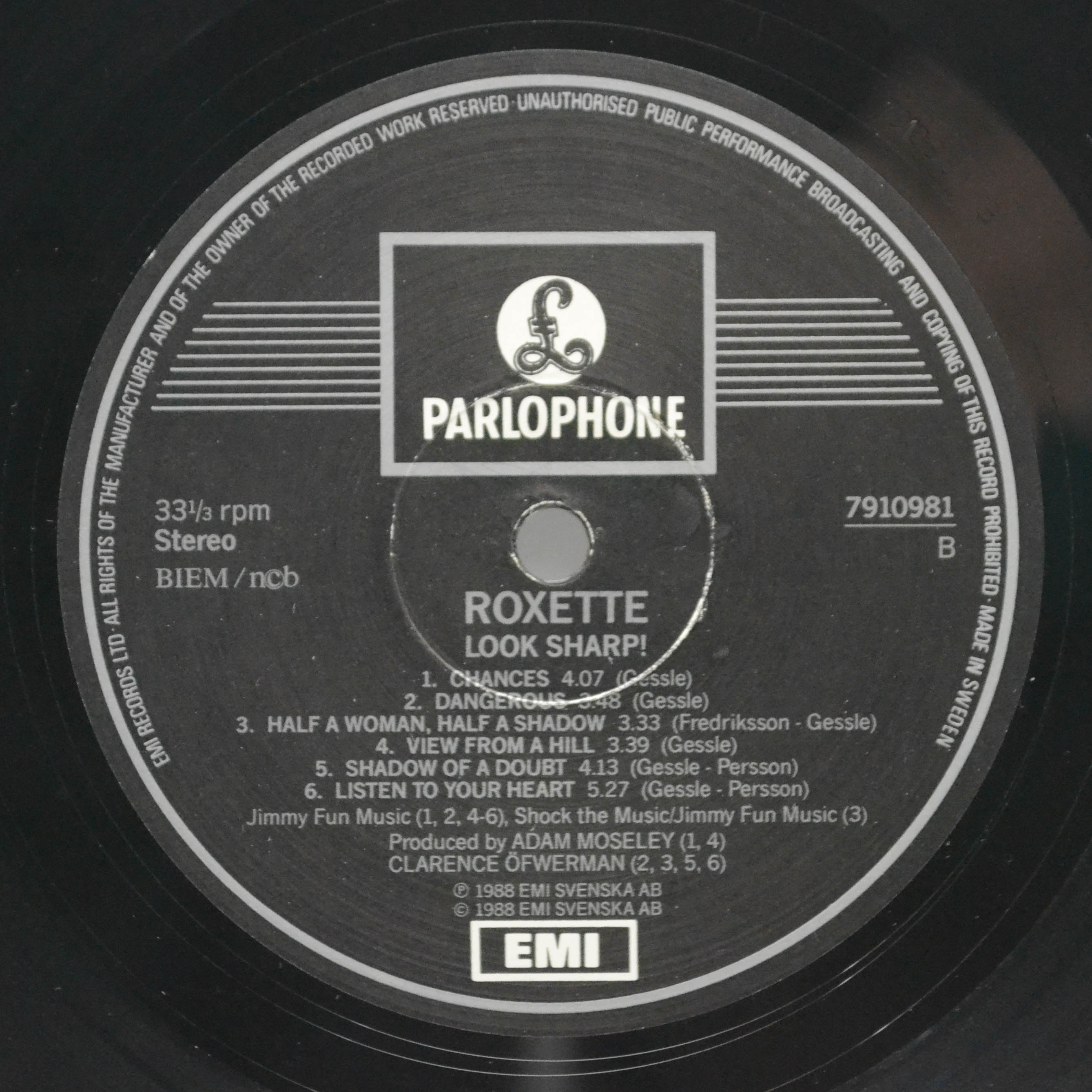 Roxette — Look Sharp! (1-st, Sweden), 1988