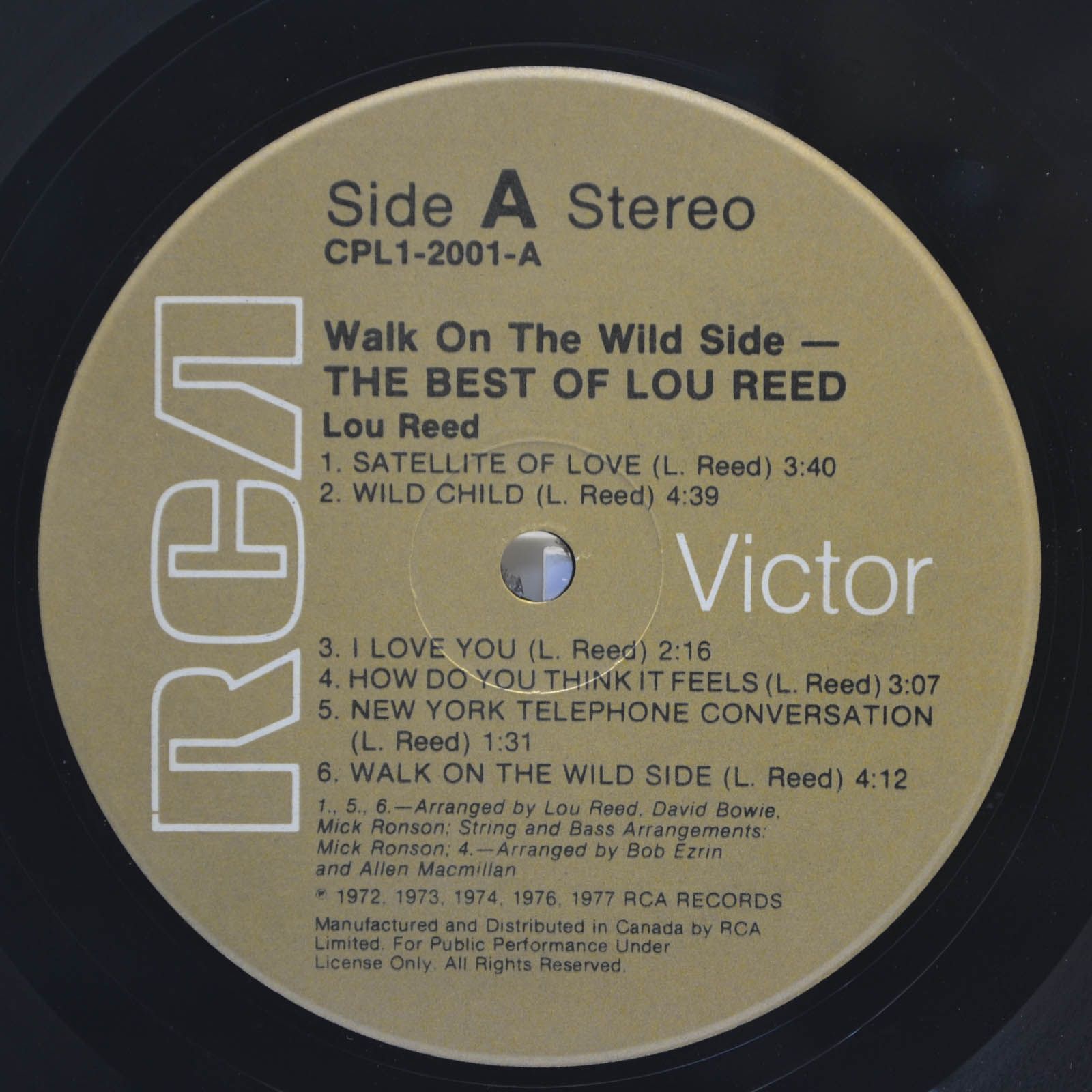 Lou Reed — Walk On The Wild Side - The Best Of Lou Reed, 1977