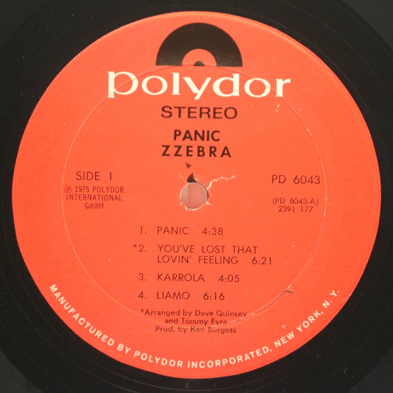 Zzebra — Panic (USA), 1975