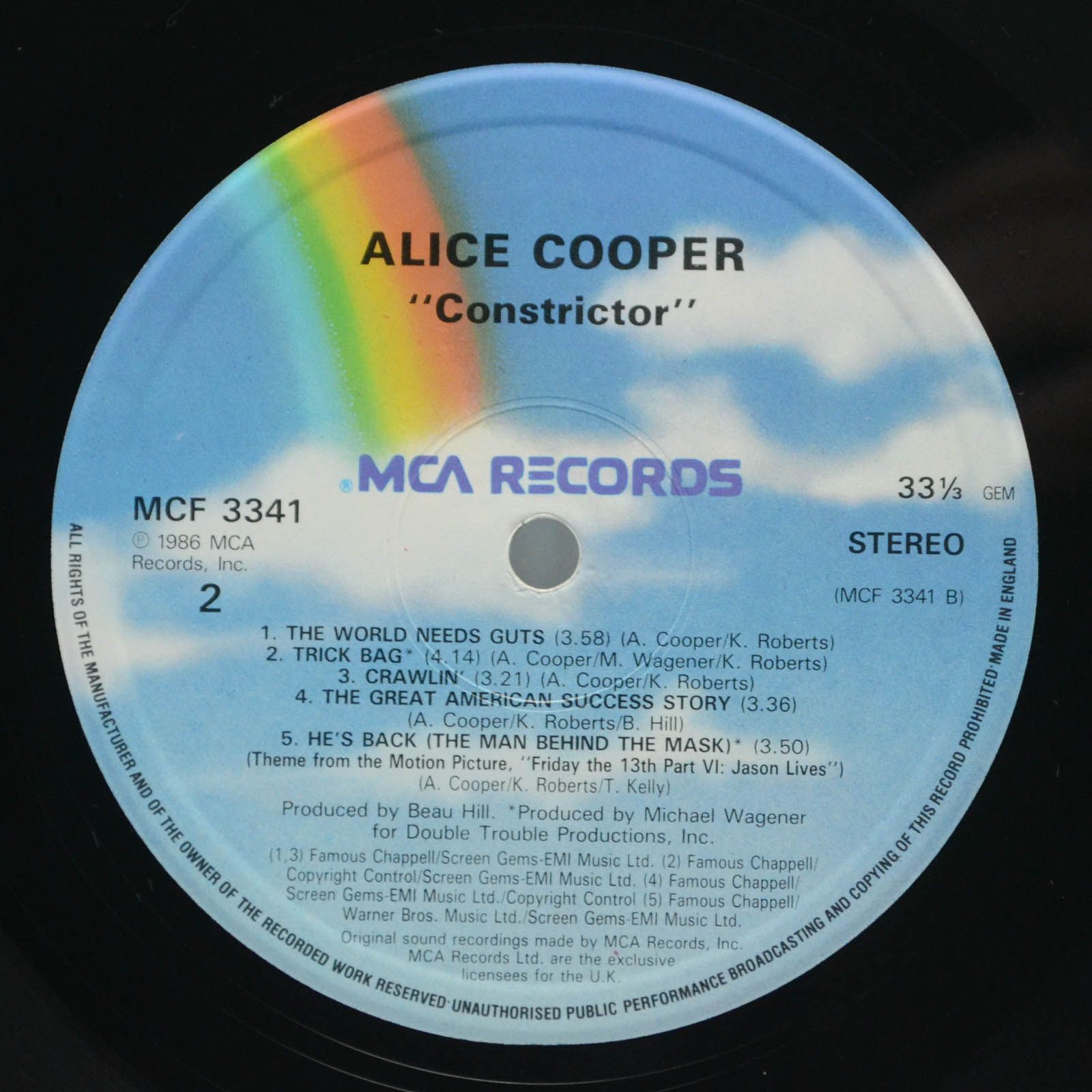 Alice Cooper — Constrictor (UK), 1986