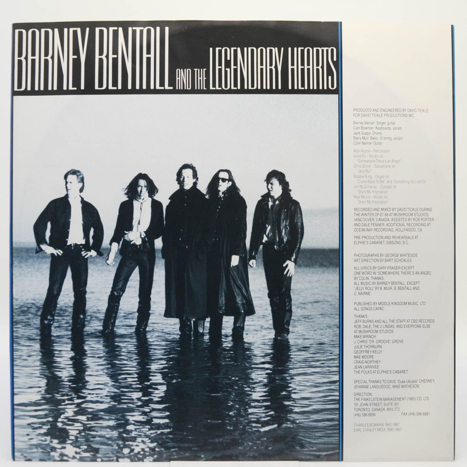 Barney Bentall — Barney Bentall & The Legendary Hearts, 1989